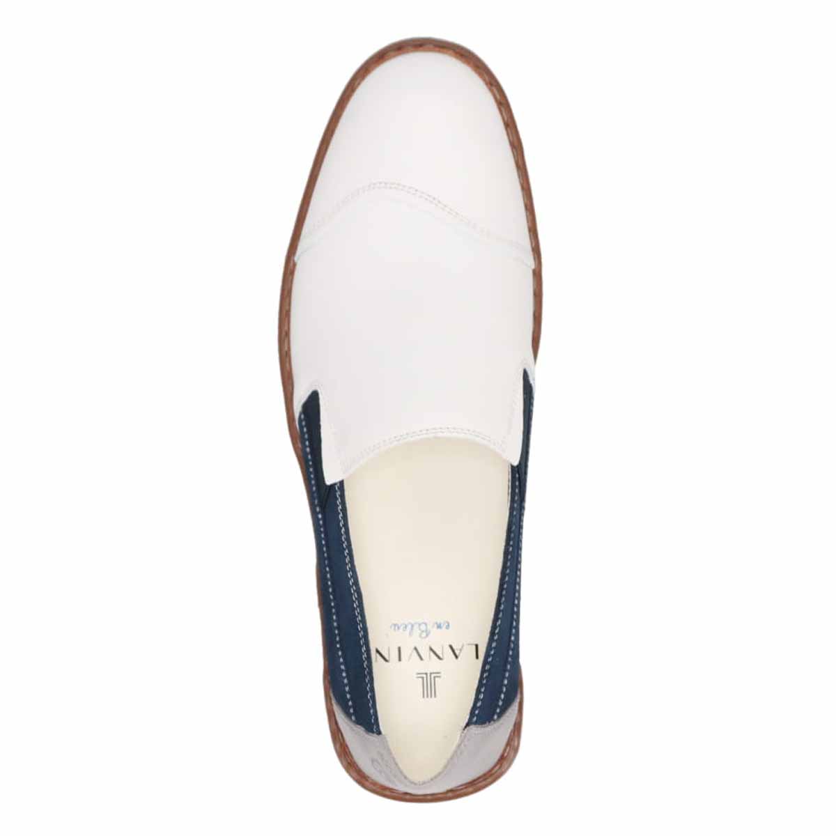 ランバンオンブルー LANVIN en Bleu  バイカラースリッポン カジュアルシューズ  86520 WHITE 25.0