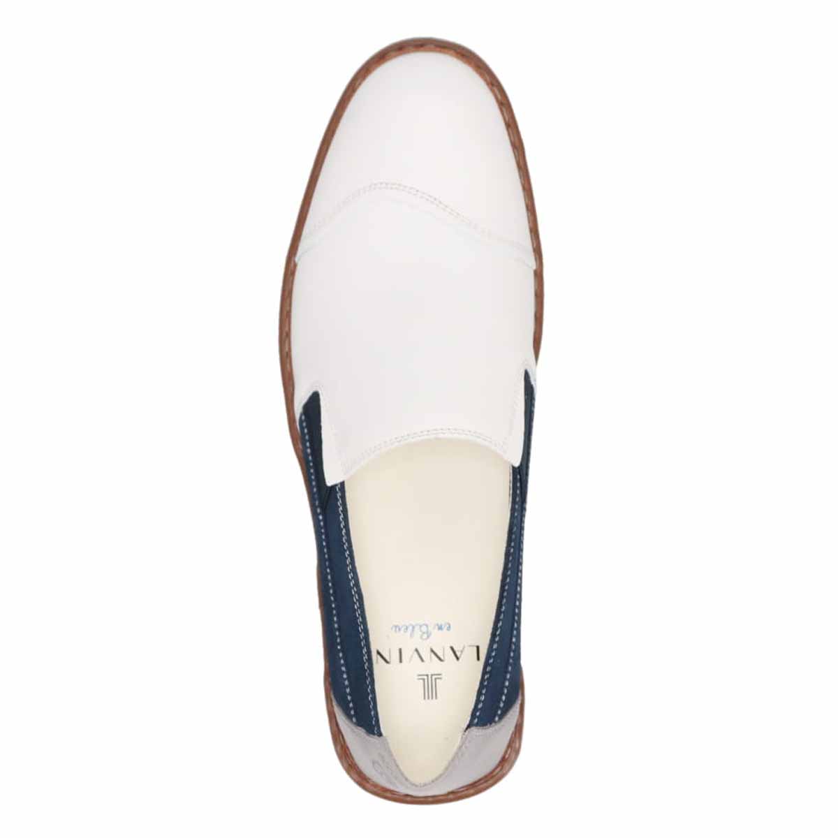 ランバンオンブルー LANVIN en Bleu  バイカラースリッポン カジュアルシューズ  86520 WHITE 25.0