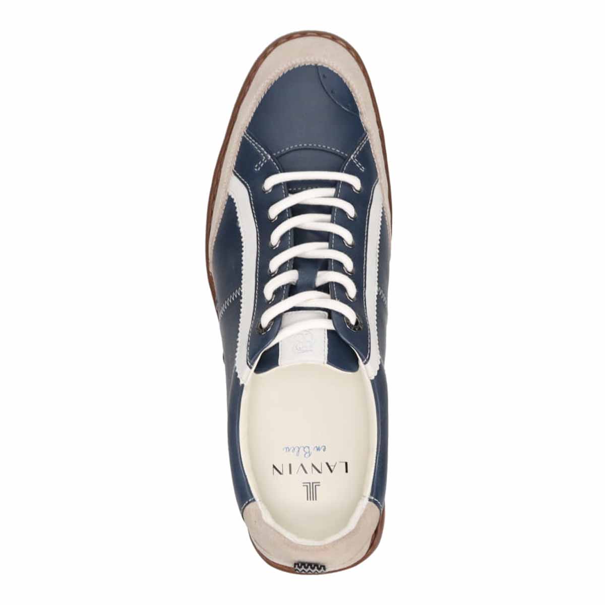 ランバンオンブルー LANVIN en Bleu  サイドラインレースアップスニーカー 86533 BLUE 25.0