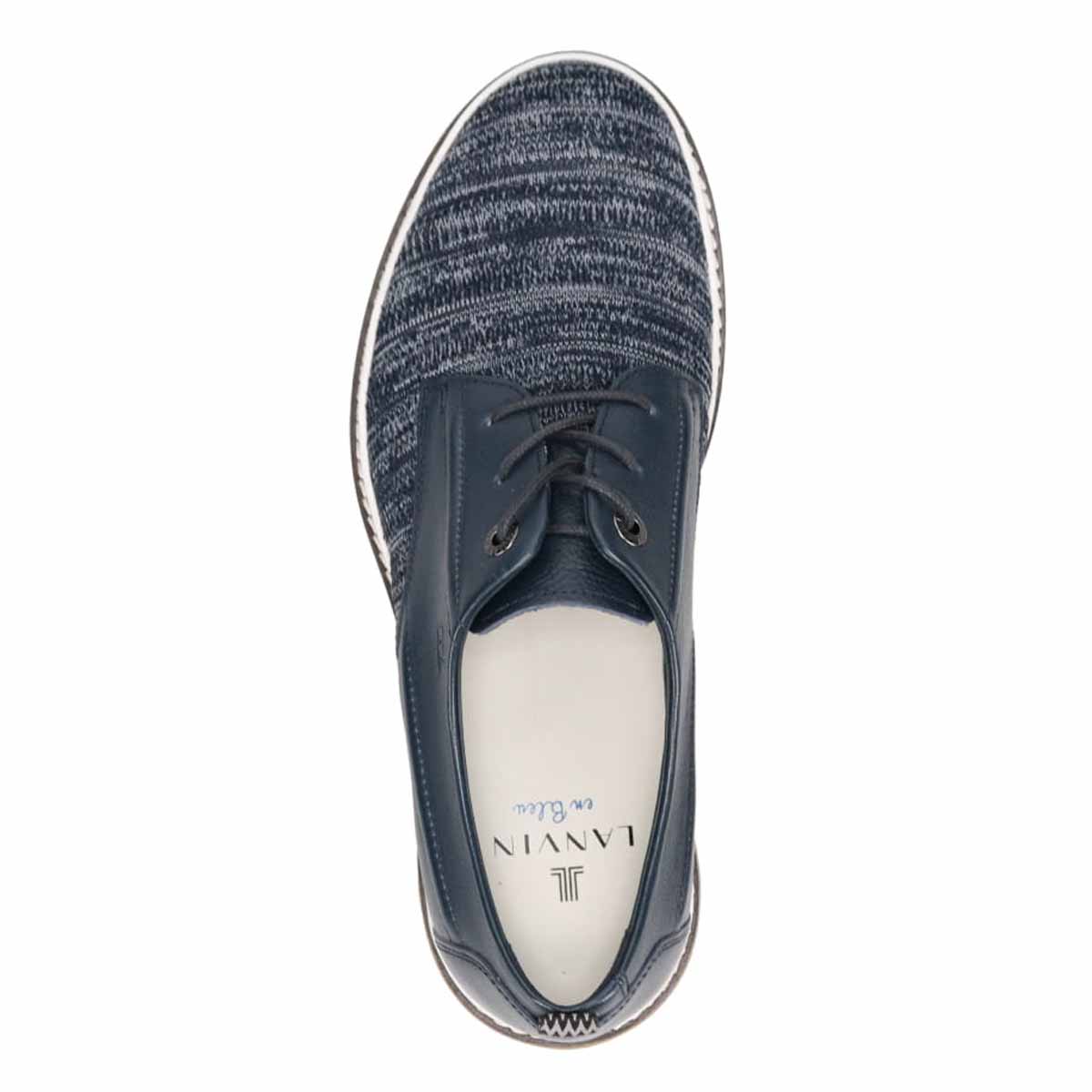 ランバンオンブルー LANVIN en Bleu  ニットスニーカーコンビネーションダービーシューズ 86537 NAVY 25.0