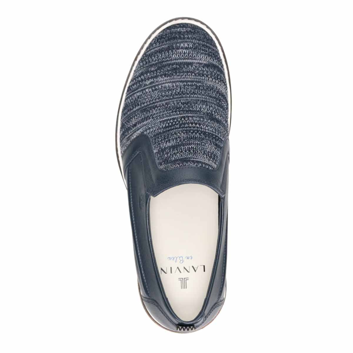 ランバンオンブルー LANVIN en Bleu  ニットスニーカーコンビネーションスリッポンシューズ 86538 NAVY 25.0