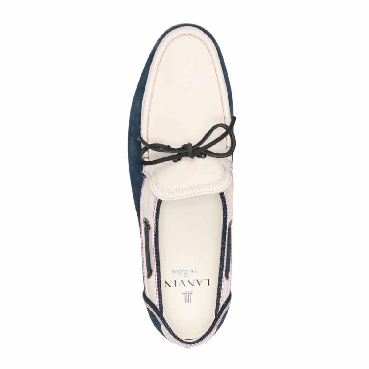 ランバンオンブルー LANVIN en Bleu  コンビネーションドライビングシューズ 86544 WHITE 25.0