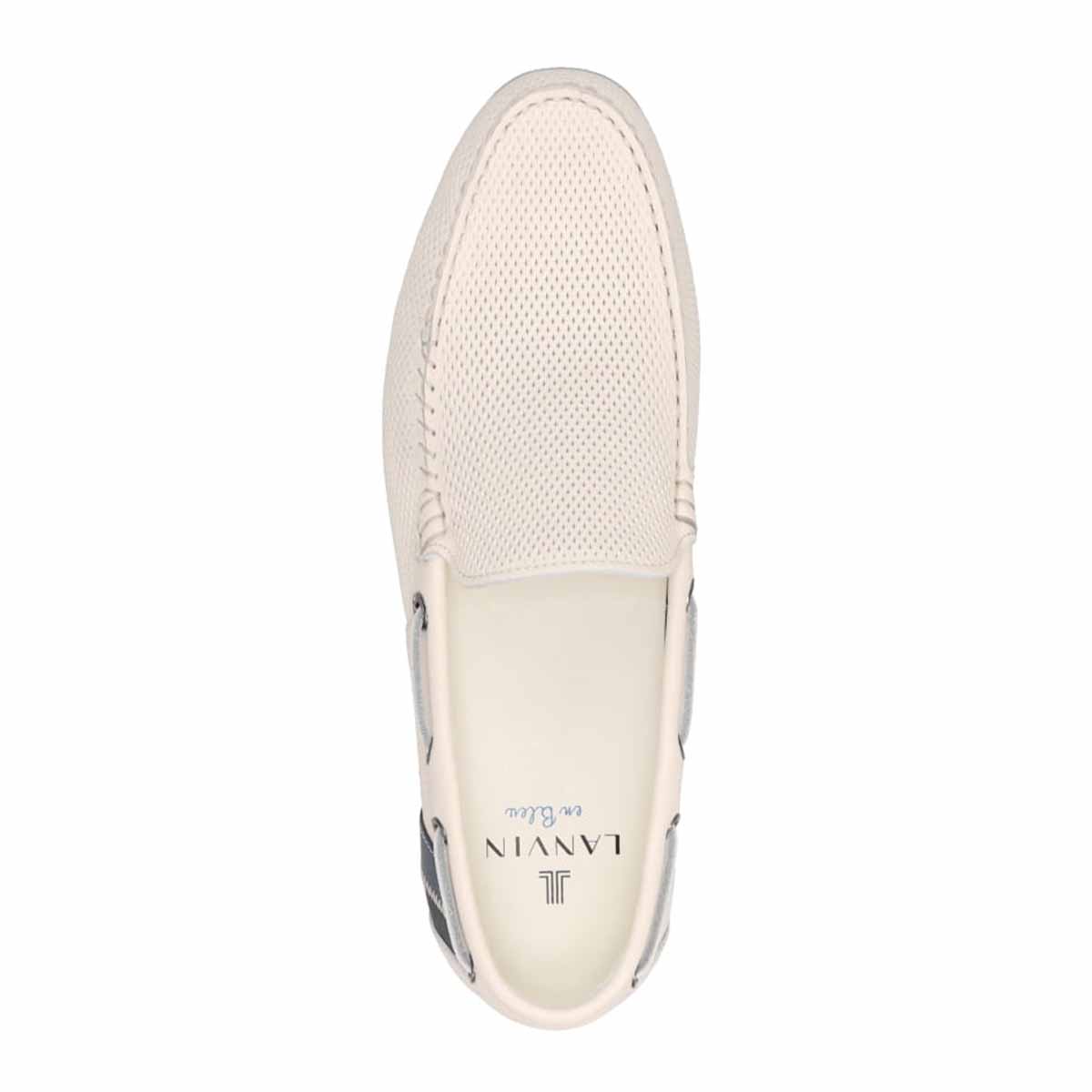 ランバンオンブルー LANVIN en Bleu パンチングメッシュドライビングシューズ 86545 WHITE 25.0