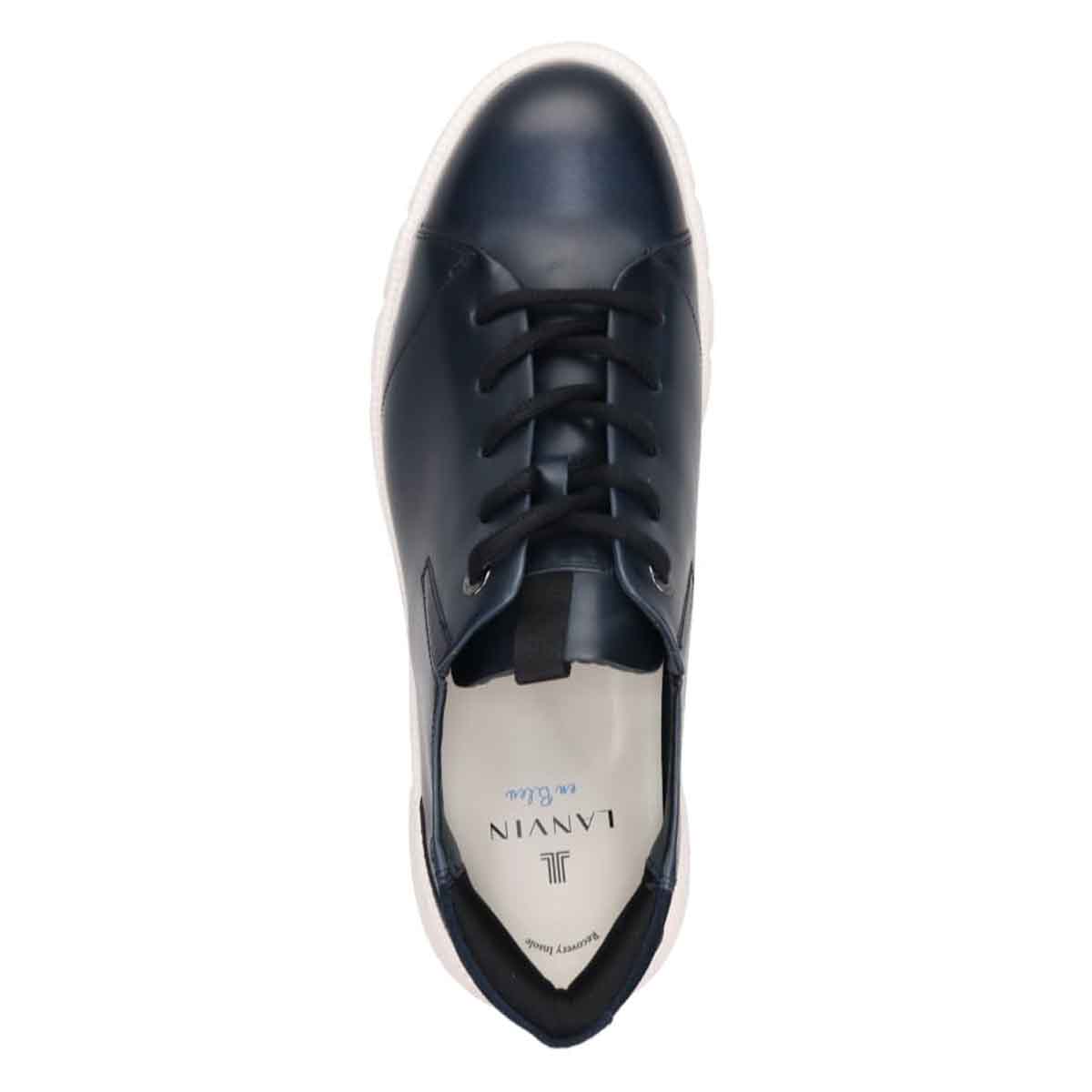 ランバンオンブルー LANVIN en Bleu 「Recovery Shiatsu Insole」搭載で指圧効果により血行を115％促進。 クイックフィットカジュアルレザースニーカー　86579R NAVY 25.0