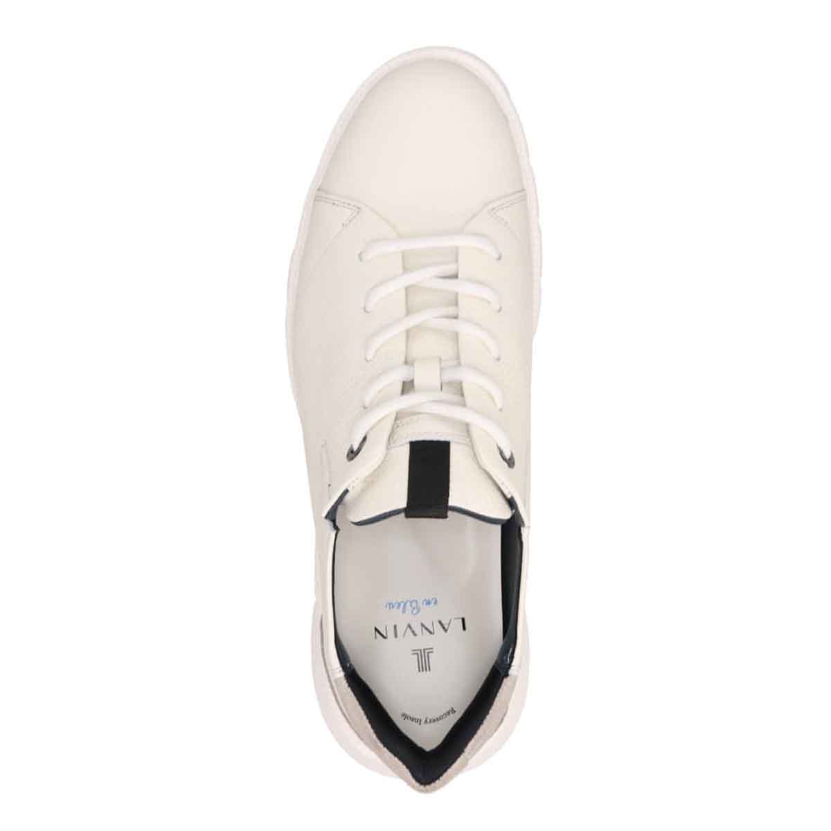 ランバンオンブルー LANVIN en Bleu 「Recovery Shiatsu Insole」搭載で指圧効果により血行を115％促進。 クイックフィットカジュアルレザースニーカー　86579R WHITE 25.0