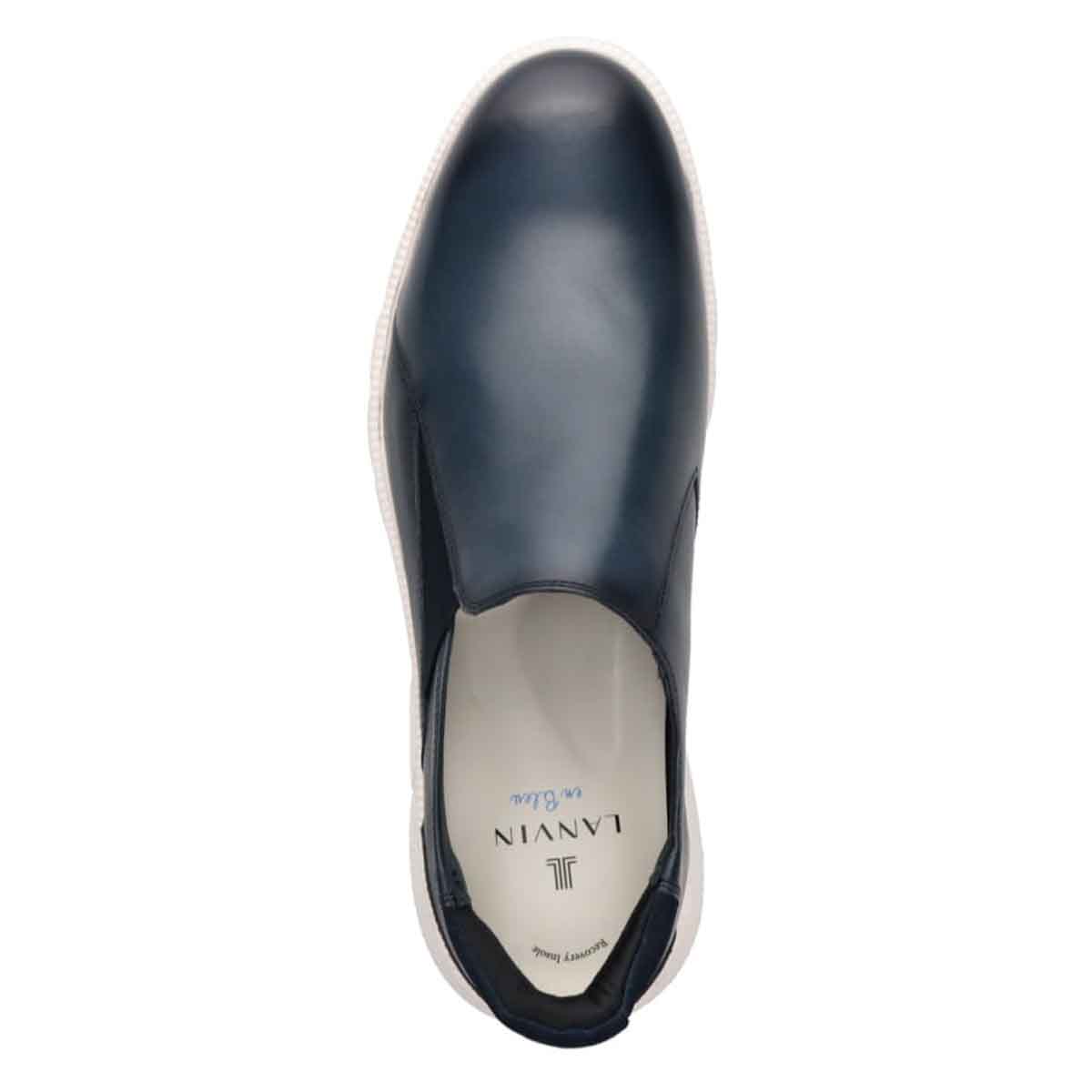 ランバンオンブルー LANVIN en Bleu 「Recovery Shiatsu Insole」搭載で指圧効果により血行を115％促進。 クイックフィットスリッポンカジュアルシューズ　86580R NAVY 25.0