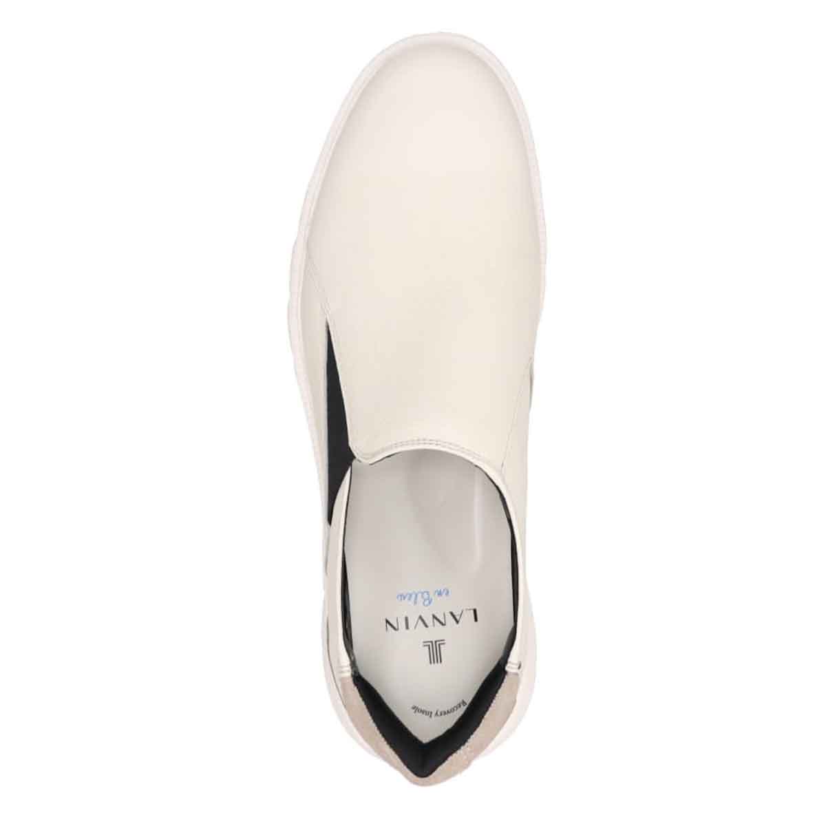 ランバンオンブルー LANVIN en Bleu 「Recovery Shiatsu Insole」搭載で指圧効果により血行を115％促進。 クイックフィットスリッポンカジュアルシューズ　86580R WHITE 25.0
