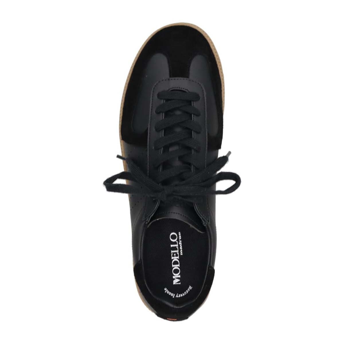 モデロ MODELLO 「リカバリーインソール」搭載で指圧効果により血行を115％促進。カジュアルスニーカー　DM10R BLACK 25.0
