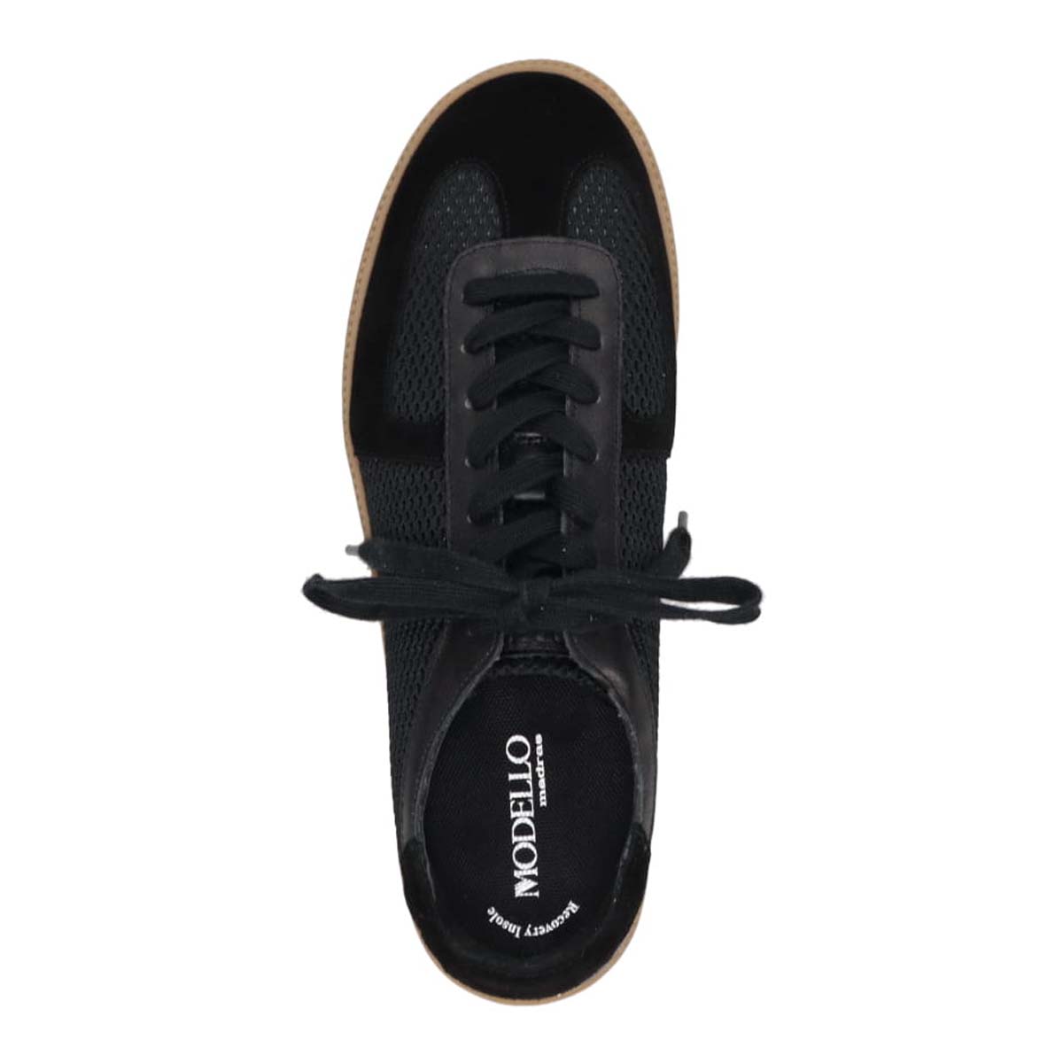 モデロ MODELLO 「リカバリーインソール」搭載で指圧効果により血行を115％促進。カジュアルスニーカー　DM11R BLACK 25.0