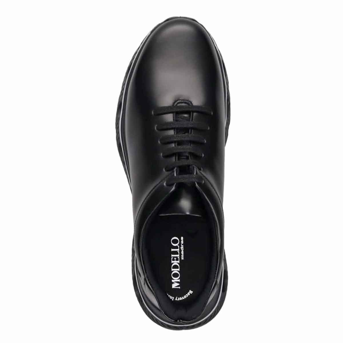 モデロ MODELLO 「Recovery Shiatsu Insole」搭載で指圧効果により血行をよくする。 レザースニーカー　DM3342R BLACK 25.0