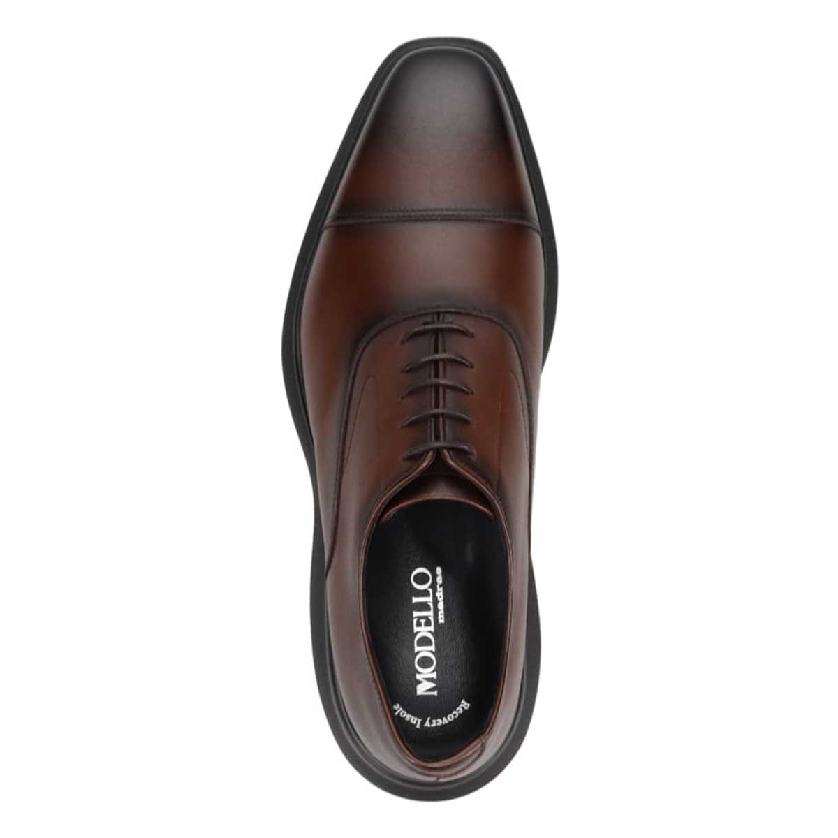 モデロ MODELLO 「リカバリーインソール」搭載で指圧効果により血行を115％促進。内羽根ストレートチップドレスカジュアルシューズ　DM3351R BROWN 25.0