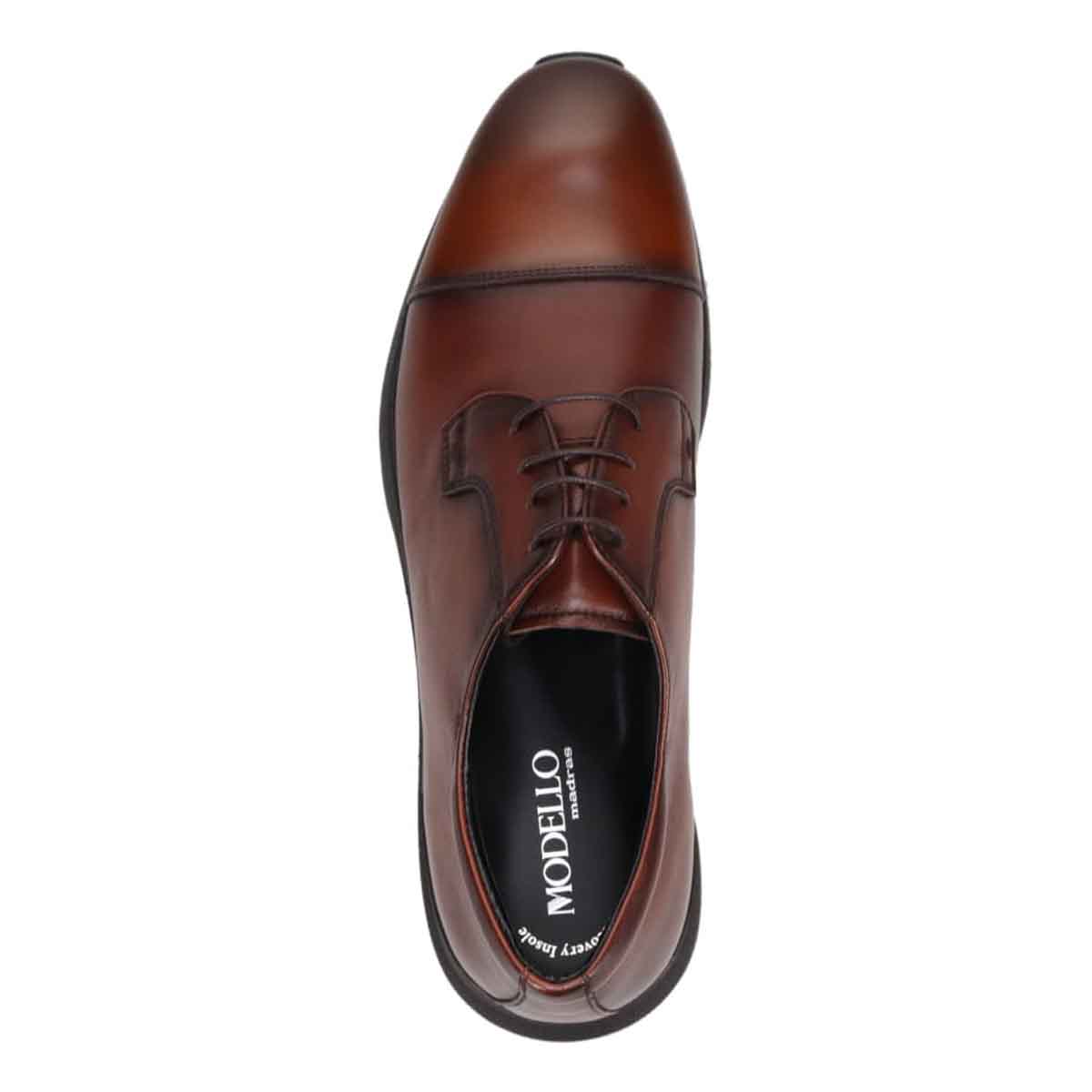 モデロ MODELLO 「Recovery Shiatsu Insole」搭載で指圧効果により血行を115％促進。ストレートチップドレスカジュアルレザースニーカー　DM3403R D-BROWN 25.0
