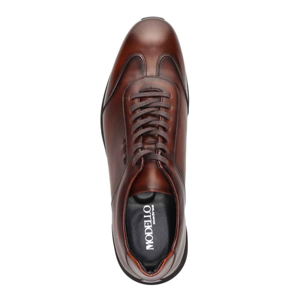 モデロ MODELLO レースアップドレスカジュアルレザースニーカー　DM3405 D-BROWN 25.0