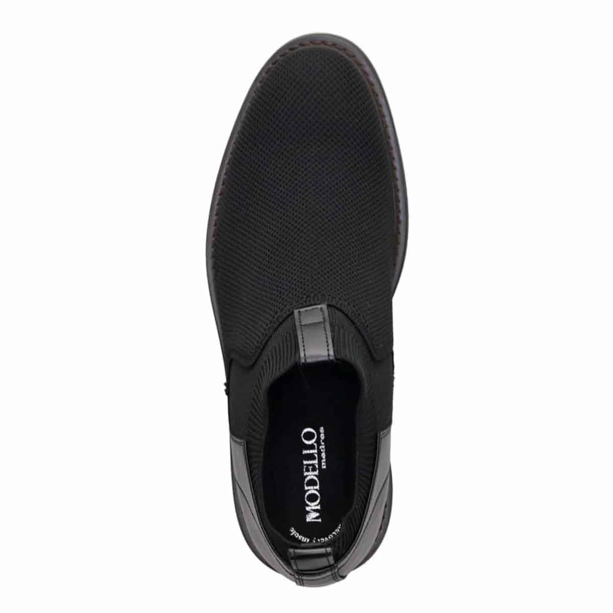 モデロ MODELLO 「Recovery Shiatsu Insole」搭載で指圧効果により血行をよくする。ニットブーティー　DM3416R BLACK 25.0