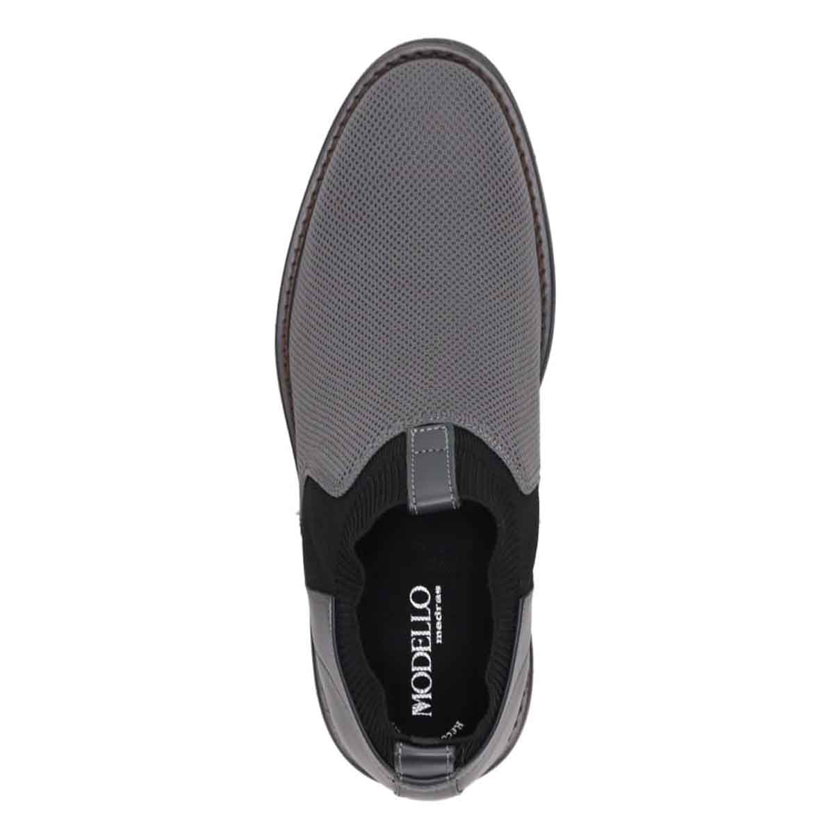 モデロ MODELLO 「Recovery Shiatsu Insole」搭載で指圧効果により血行をよくする。ニットブーティー　DM3416R D-GRAY 25.0