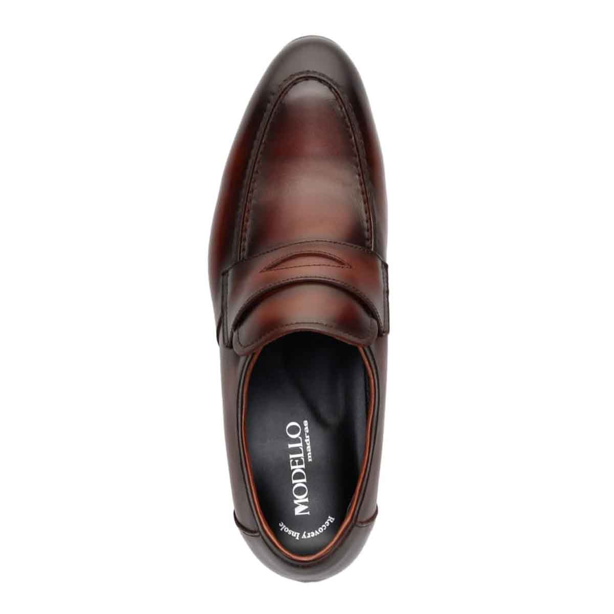 【GORE-TEX】モデロMODELLO「RecoveryShiatsu Insole」搭載で指圧効果により血行をよくする。スリッポンビジネスシューズ　DM5532GR BROWN 25.0
