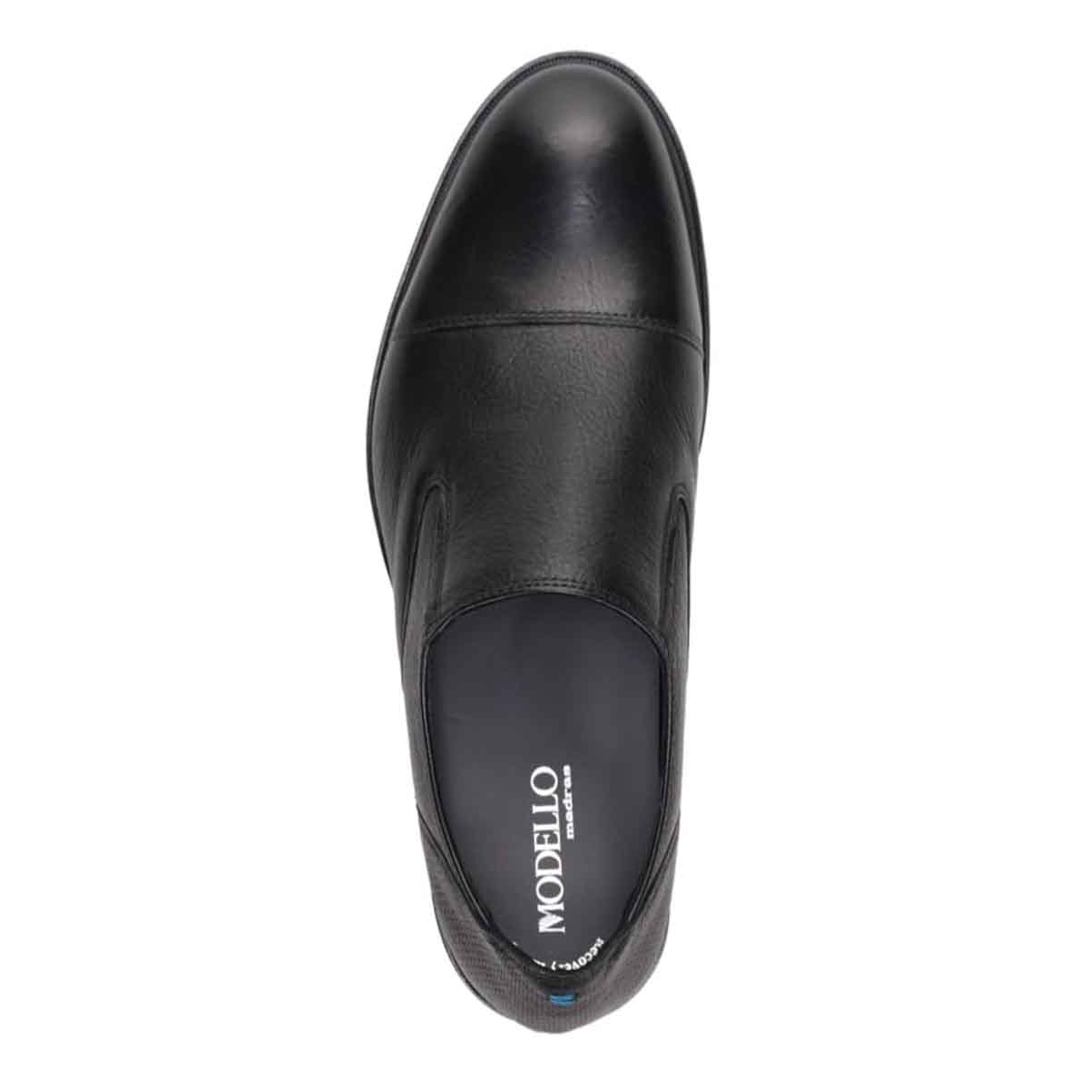 モデロ MODELLO 「Recovery Shiatsu Insole」搭載で指圧効果により血行をよくする。サイドゴア カジュアルスリッポンビジネスシューズ　DM5534XR BLACK 25.0