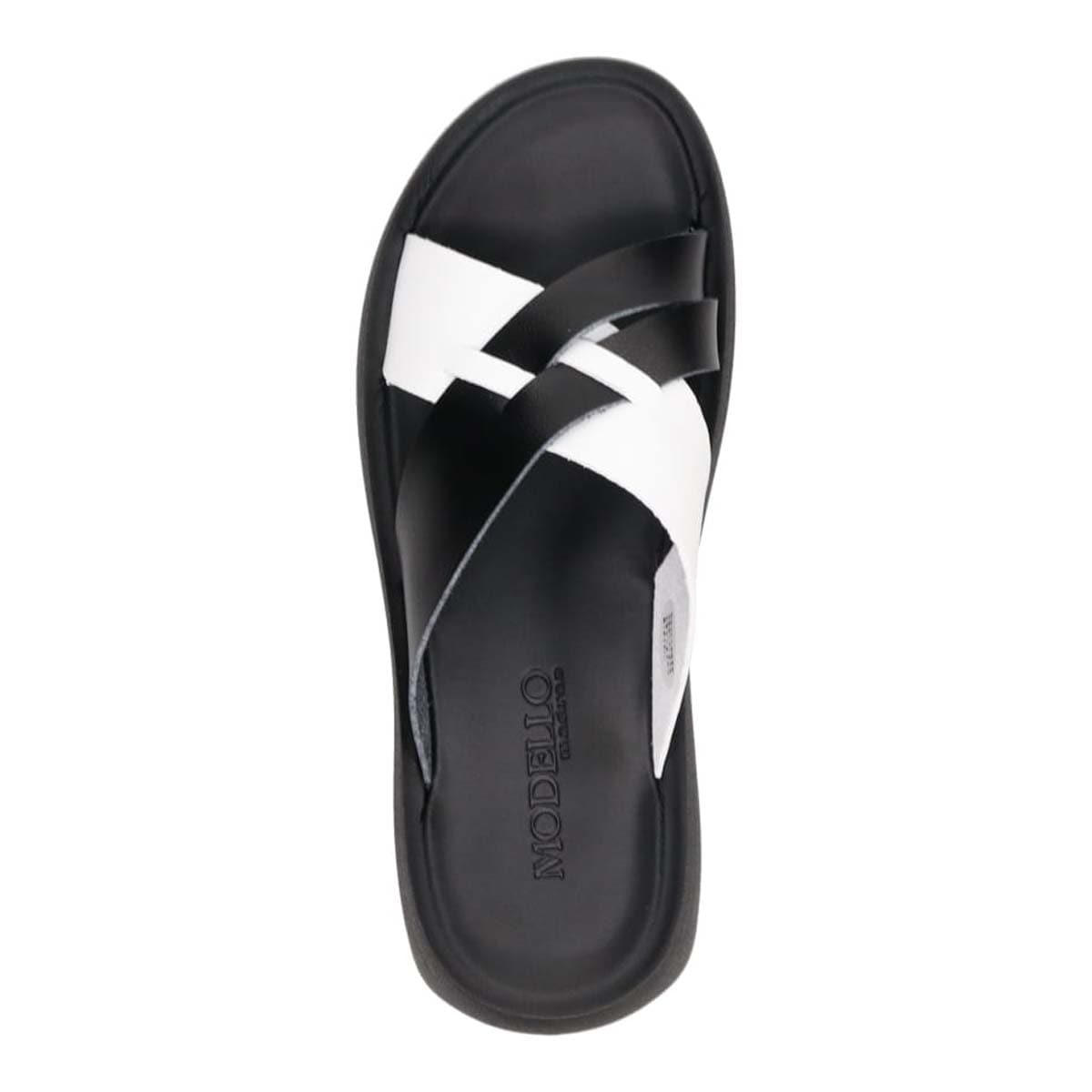 モデロ MODELLO メンズ フラットサンダル　DM5911X BLACK/WHITE M（25～25.5）