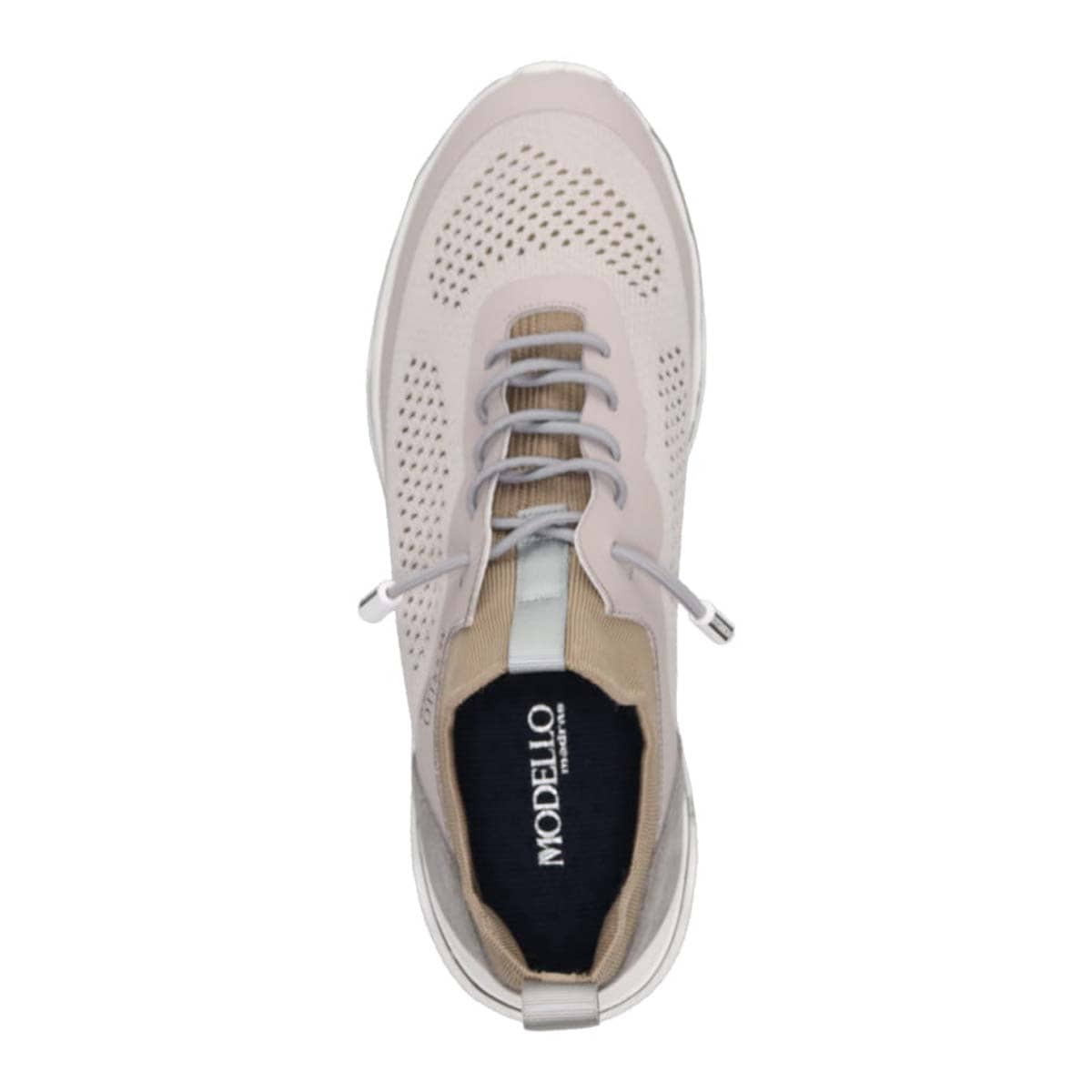世界初のカバロス加工シリーズ　モデロ MODELLO カジュアルニットスニーカー　DM6523 GRAY/KHAKI M(25.0～25.5cm)