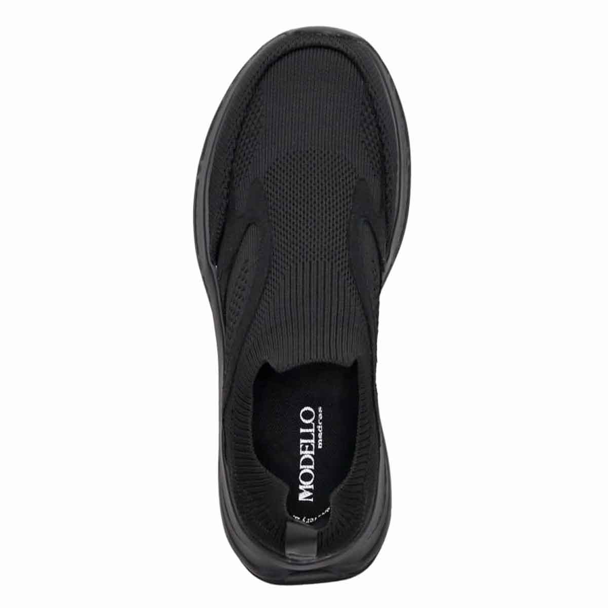 モデロ MODELLO 「Recovery Shiatsu Insole」搭載で指圧効果により血行をよくする。厚底ニット スリッポンスニーカー　DM6531R BLACK 25.0