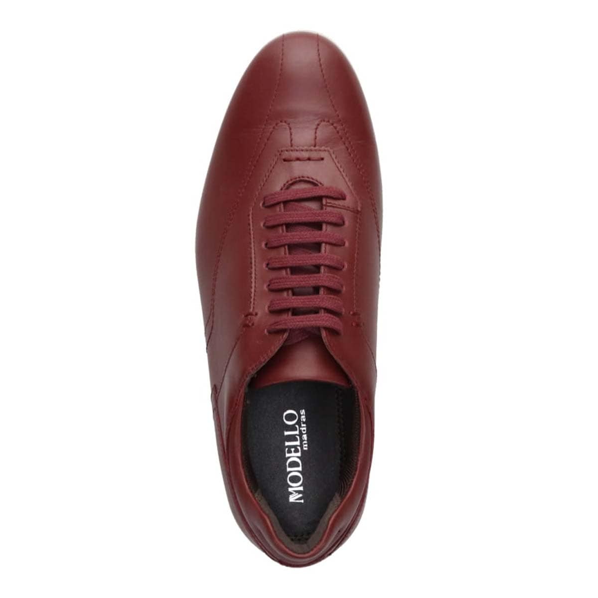 【抗菌消臭機能】さまざまなシーンに合わせやすい ドレスレザースニーカー DM6922 BURGUNDY 25.0