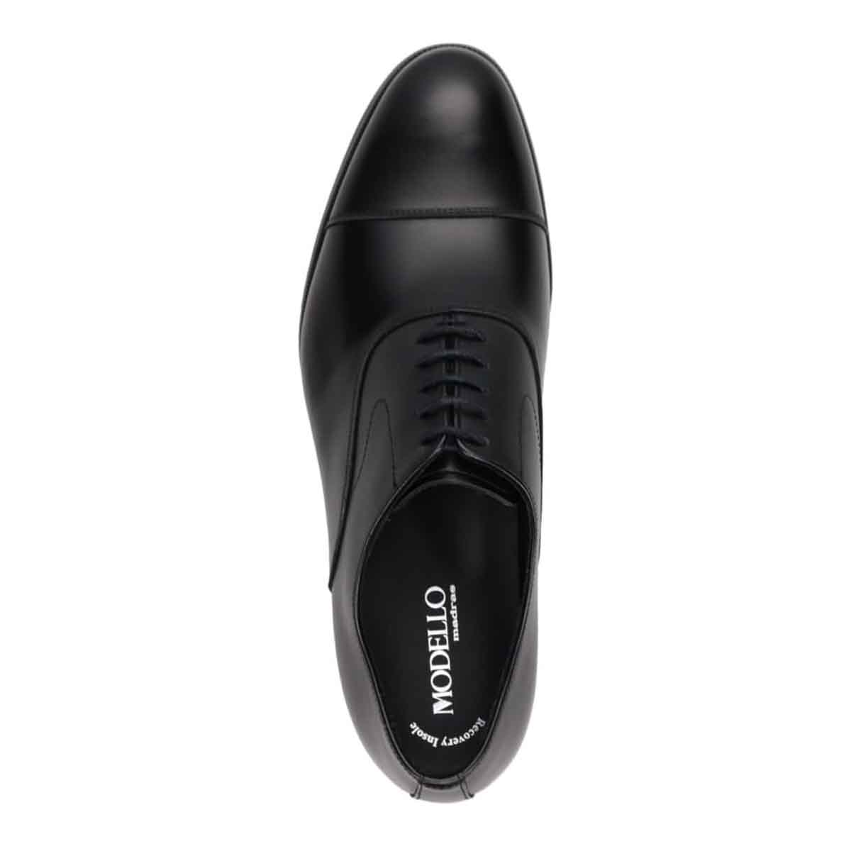 モデロ MODELLO 「Recovery Shiatsu Insole」搭載で指圧効果により血行をよくする。 ソフトな履き心地の『ふわビジ』シリーズ  内羽根ストレートチップドレスシューズ　DM7411R BLACK 25.0