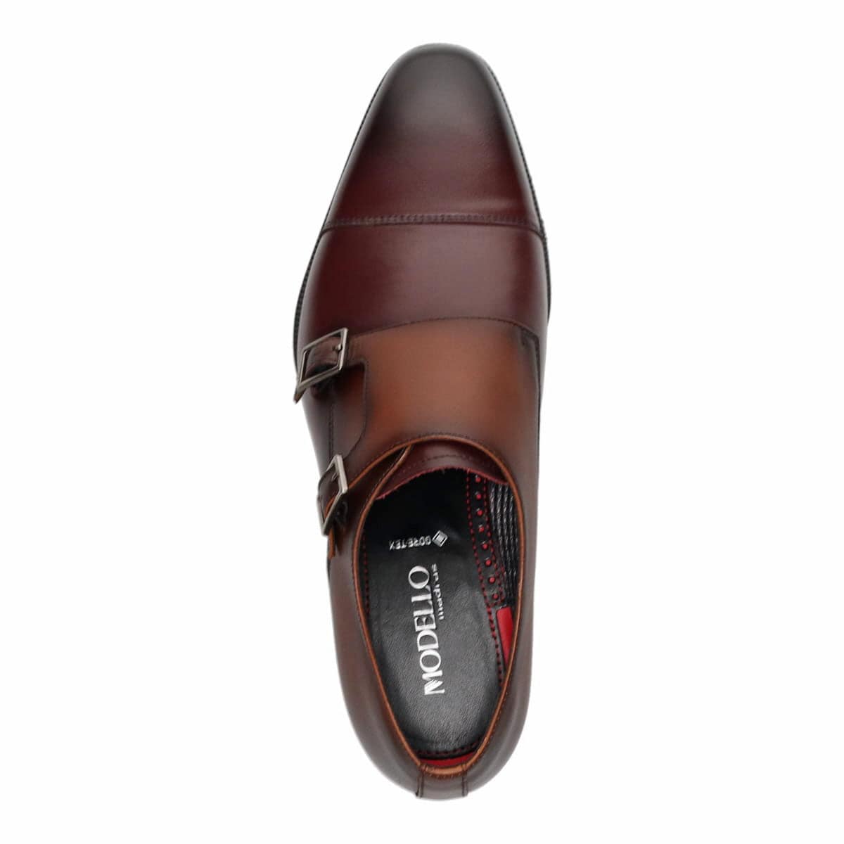 ≪EC限定カラー≫【抗ウイルス・抗菌加工】モデロ MODELLO GORE-TEX ダブルモンクドレスシューズ　DM804G BURGUNDY/D-BROWN（EC限定カラー） 25.0