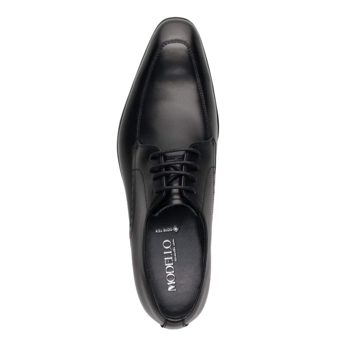 【GORE-TEX】モデロ MODELLO ゴアテックス 高級 スワールモカ 外羽根 ドレスシューズ DM852G BLACK 25.0