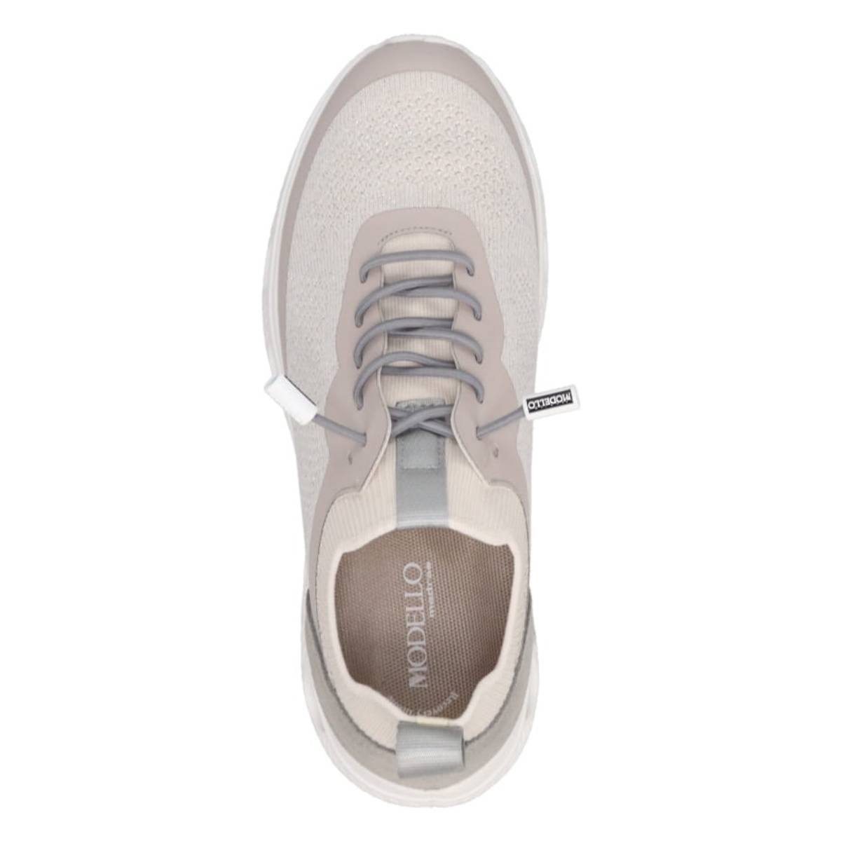 モデロ MODELLO 「リカバリーインソール」搭載で指圧効果により血行を115％促進。Recoveryニットスニーカー　DML4301R L-GRAY 23