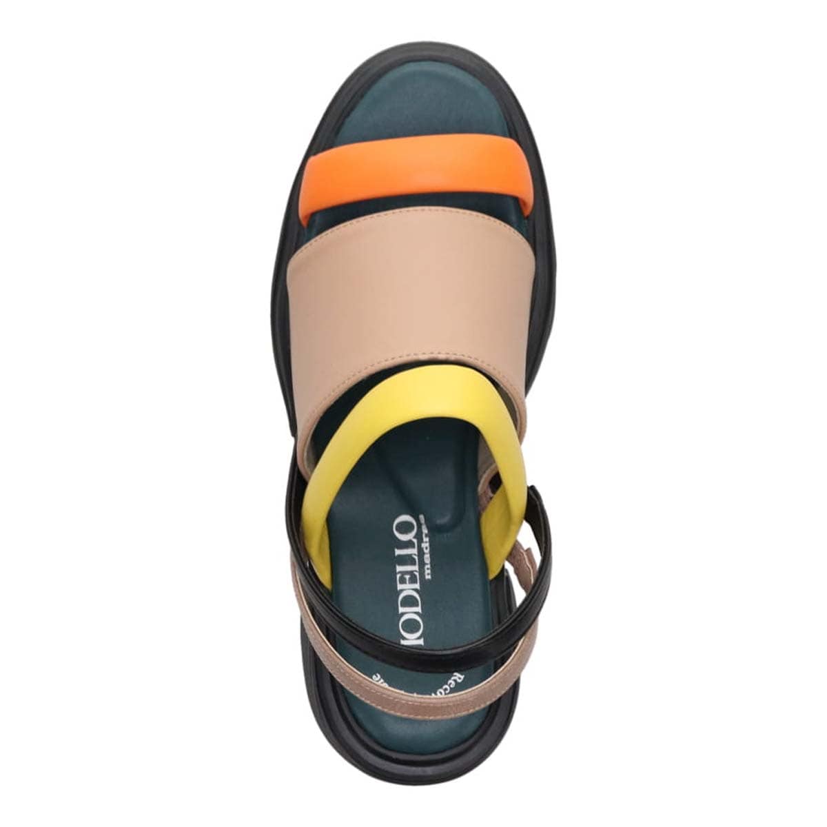 モデロ MODELLO 「リカバリーインソール」搭載で指圧効果により血行を115％促進。Recovery厚底ヒールサンダル　DML5053R BEIGE/C 23.0