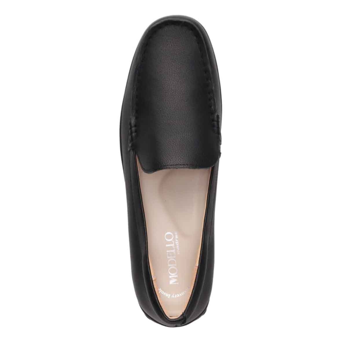 【撥水仕様】モデロ MODELLO 「Recovery Shiatsu Insole」搭載で指圧効果により血行をよくする。Recoveryスクエアトゥ モカシンシューズ  DML5500R BLACK 23.0