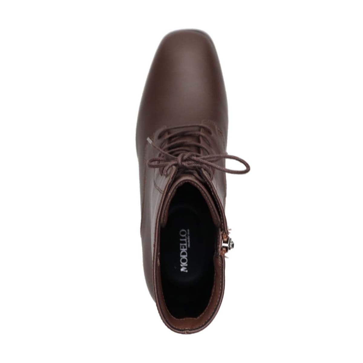 【撥水仕様】モデロ MODELLO 5.5cmヒール レースアップショートブーツ  DML5503 D-BROWN 23.0