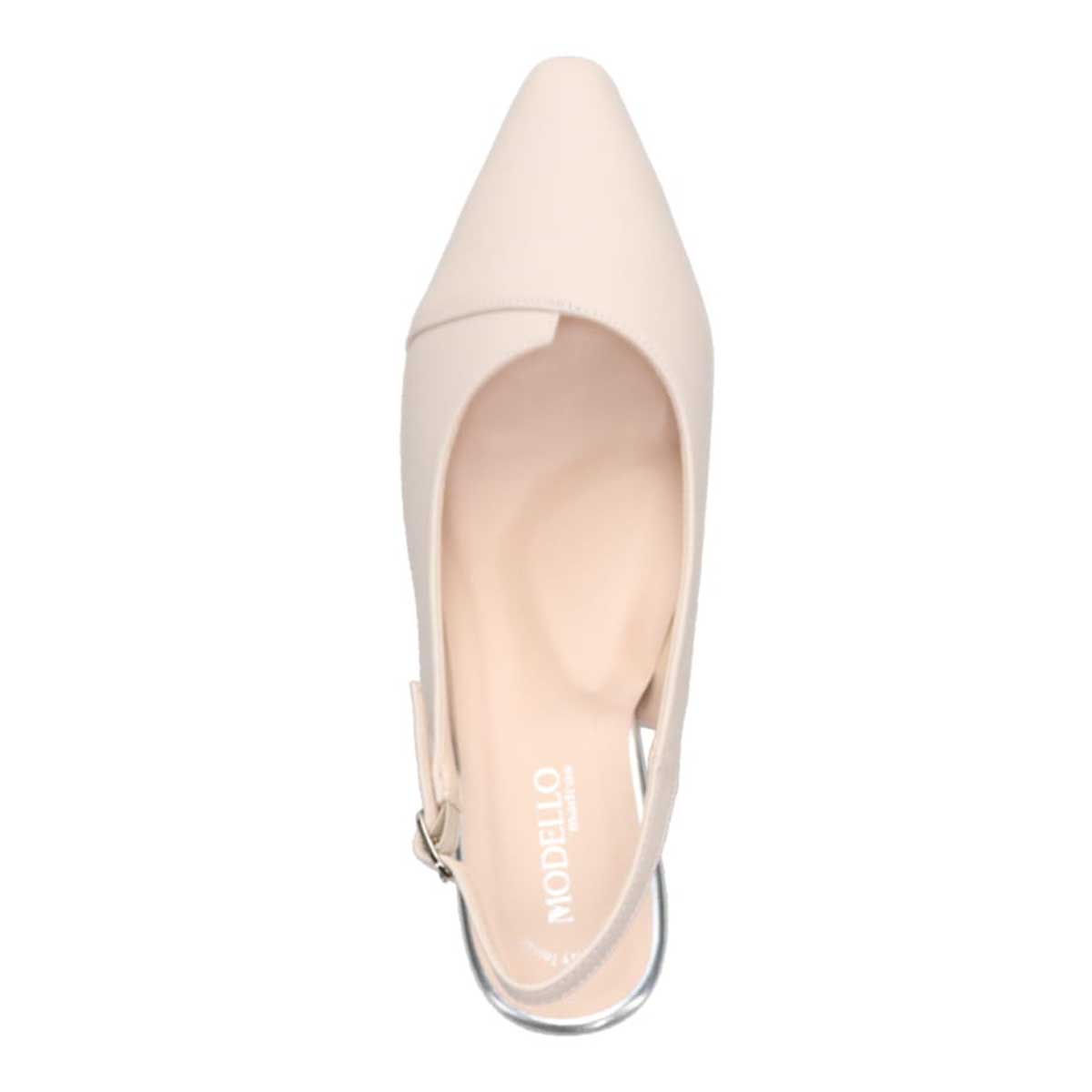 モデロ MODELLO 「リカバリーインソール」搭載で指圧効果により血行を115％促進。Recoveryポインテッドバックベルト　DML5506R IVORY 23.0