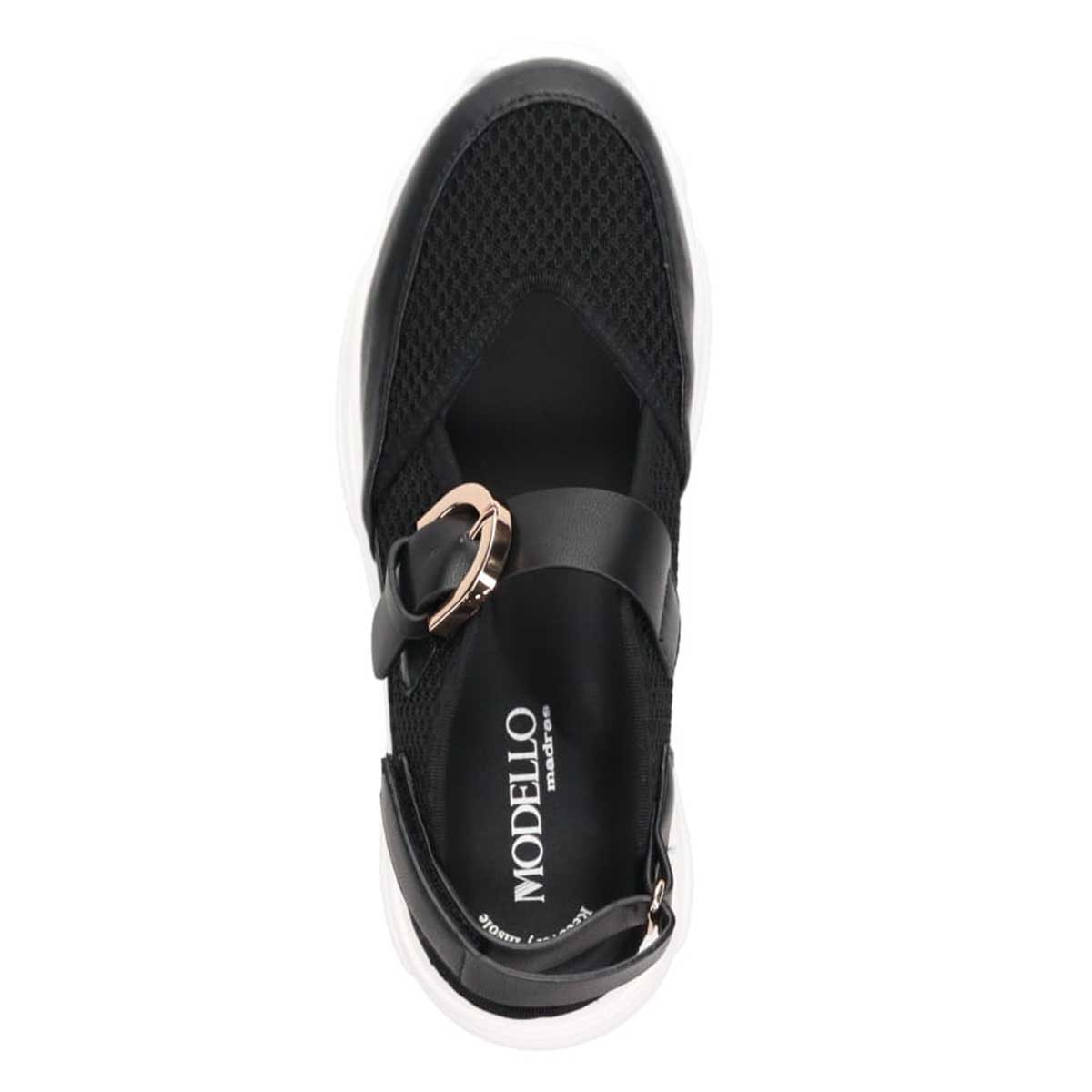モデロ MODELLO 「リカバリーインソール」搭載で指圧効果により血行を115％促進。Recoveryスニーカーサンダル　DML5507R BLACK M（23～23.5ｃｍ）