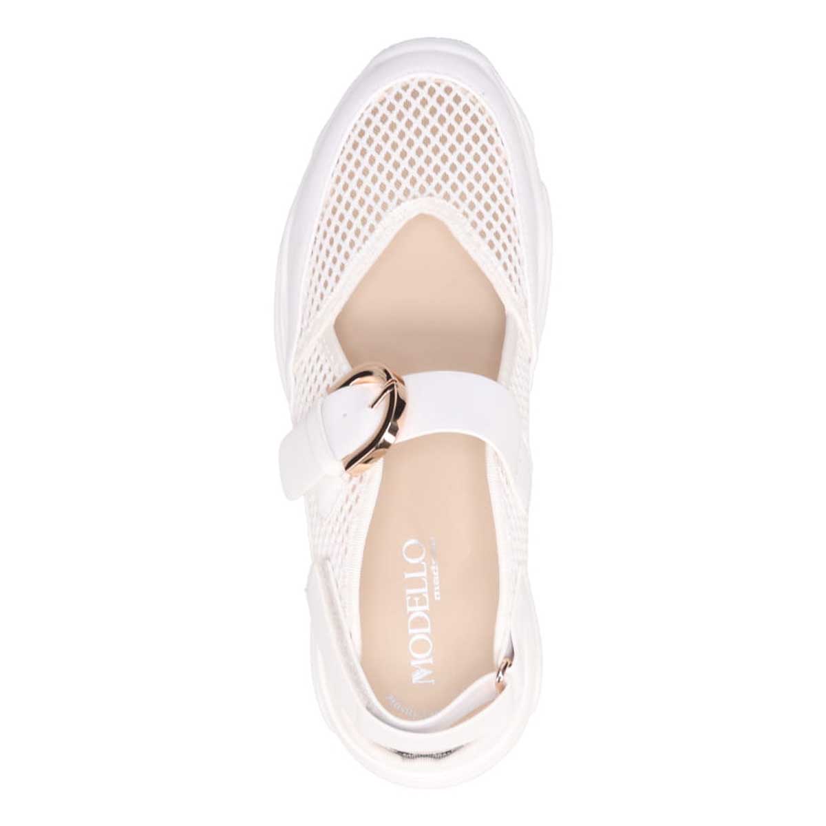 モデロ MODELLO 「リカバリーインソール」搭載で指圧効果により血行を115％促進。Recoveryスニーカーサンダル　DML5507R WHITE M（23～23.5ｃｍ）