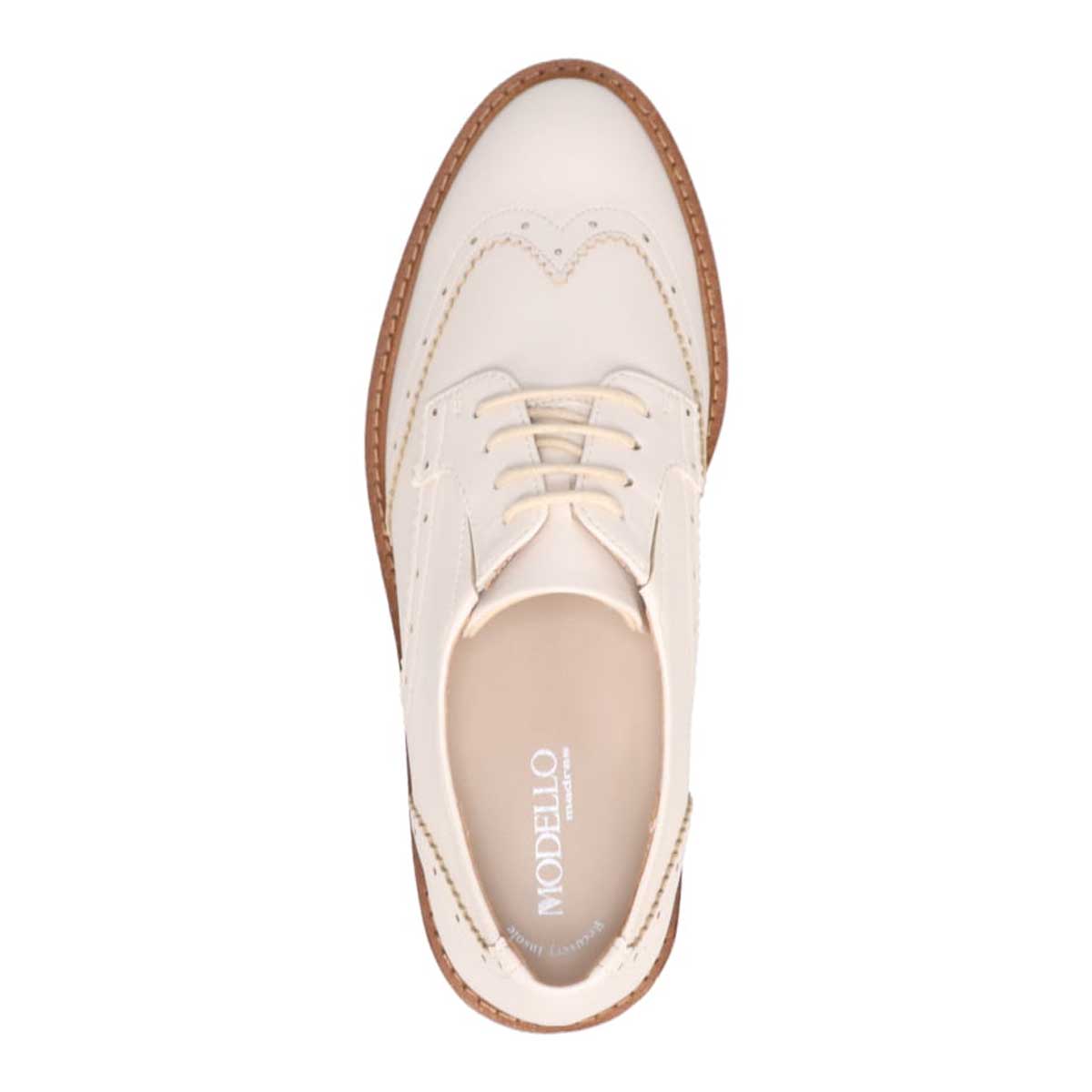 モデロ MODELLO 「リカバリーインソール」搭載で指圧効果により血行を115％促進。Recoveryスタンダードオックスフォードシューズ　DML6062R IVORY 23.0