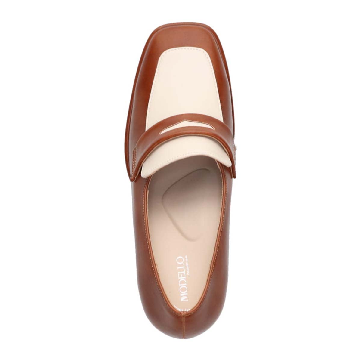 モデロ MODELLO 「リカバリーインソール」搭載で指圧効果により血行を115％促進。Recoveryチャンキーヒールローファー　DML6065R BROWN/C 23.0
