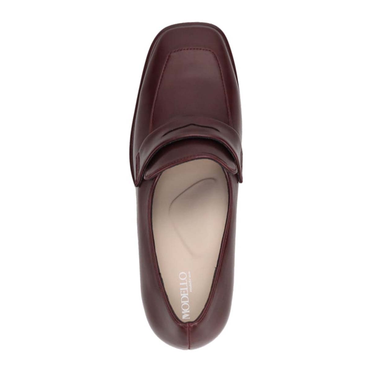 モデロ MODELLO 「リカバリーインソール」搭載で指圧効果により血行を115％促進。Recoveryチャンキーヒールローファー　DML6065R BURGUNDY 23.0