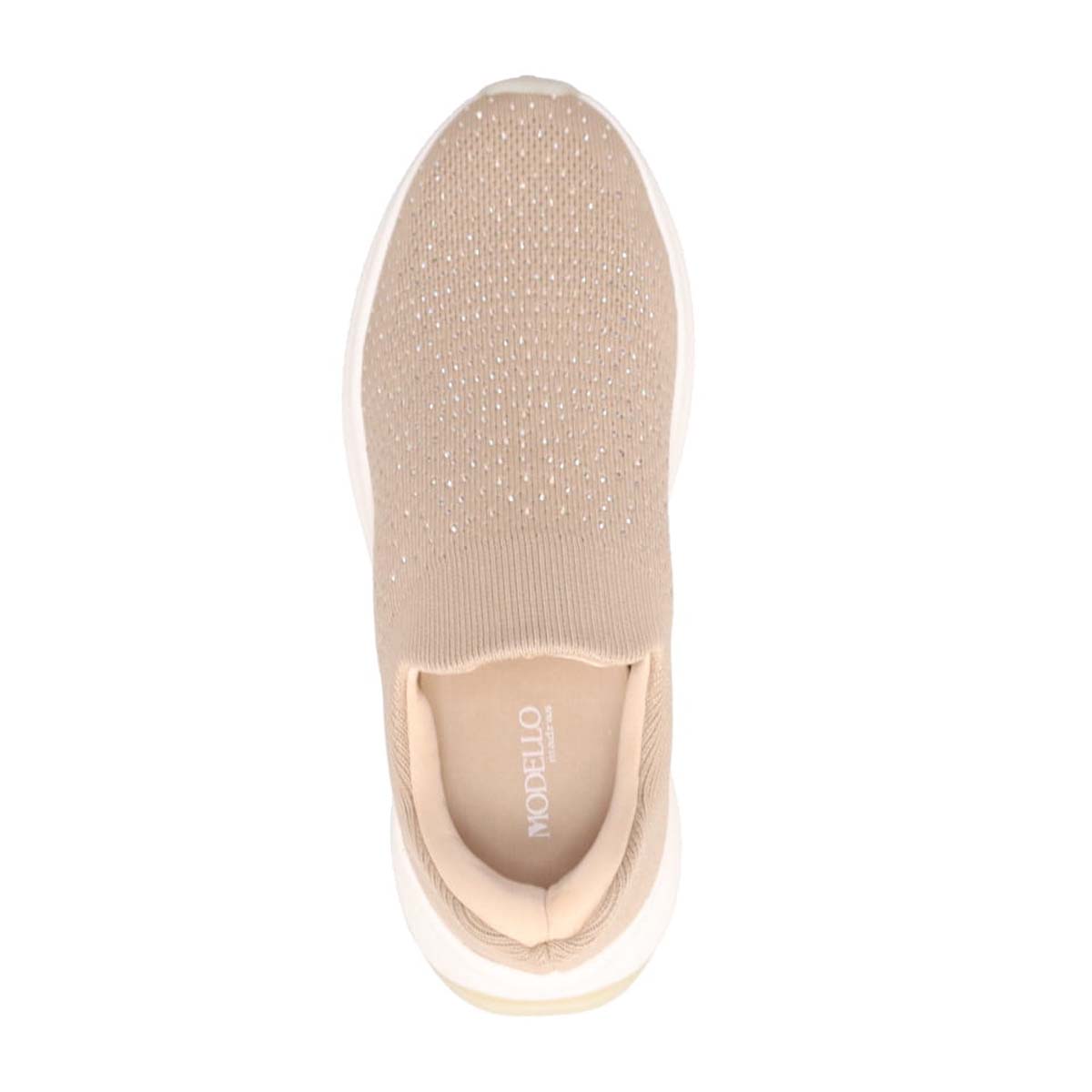 【撥水仕様】モデロ MODELLO ニットスリッポンスニーカー　DML8806 BEIGE 23.0