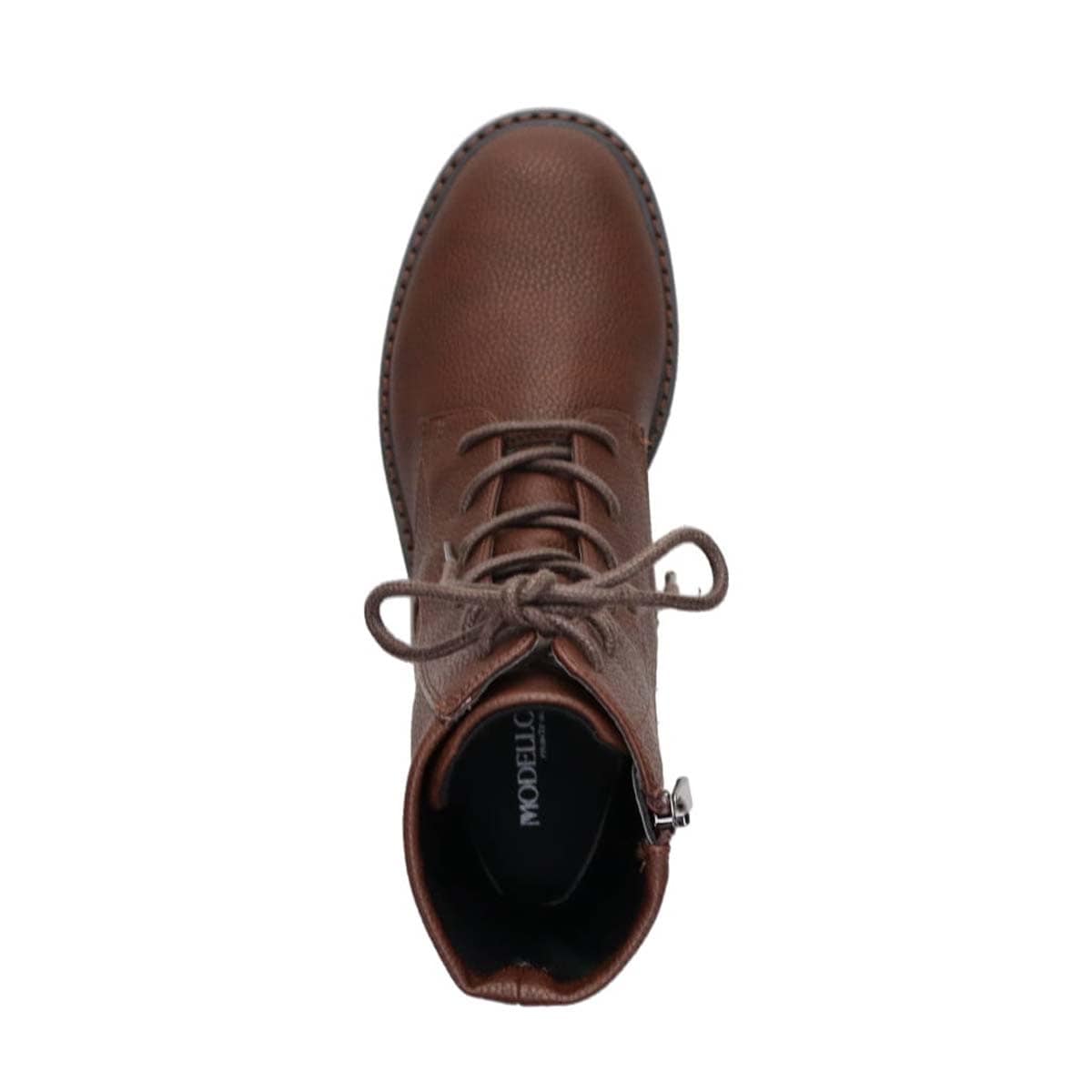 【撥水仕様】モデロ MODELLO 3.5cmヒール カジュアルレースアップショートブーツ  DML8818 D-BROWN 23.0