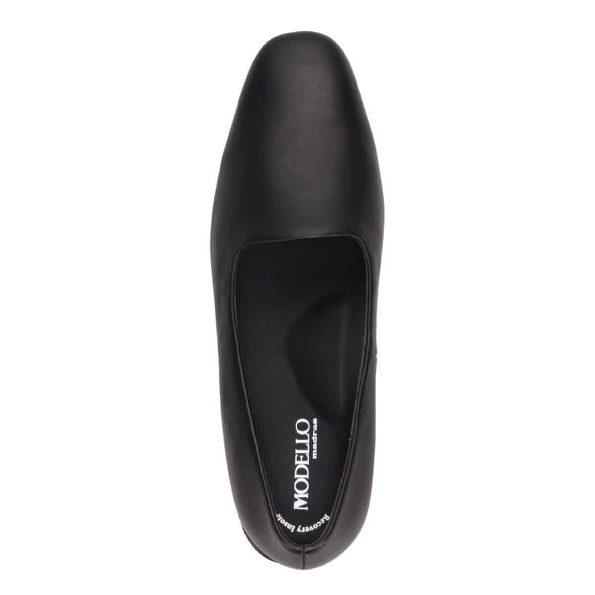 モデロ MODELLO 「Recovery Shiatsu Insole」搭載で指圧効果により血行をよくする。快適な履き心地のスクエアシューズ DML8829R BLACK 23.0