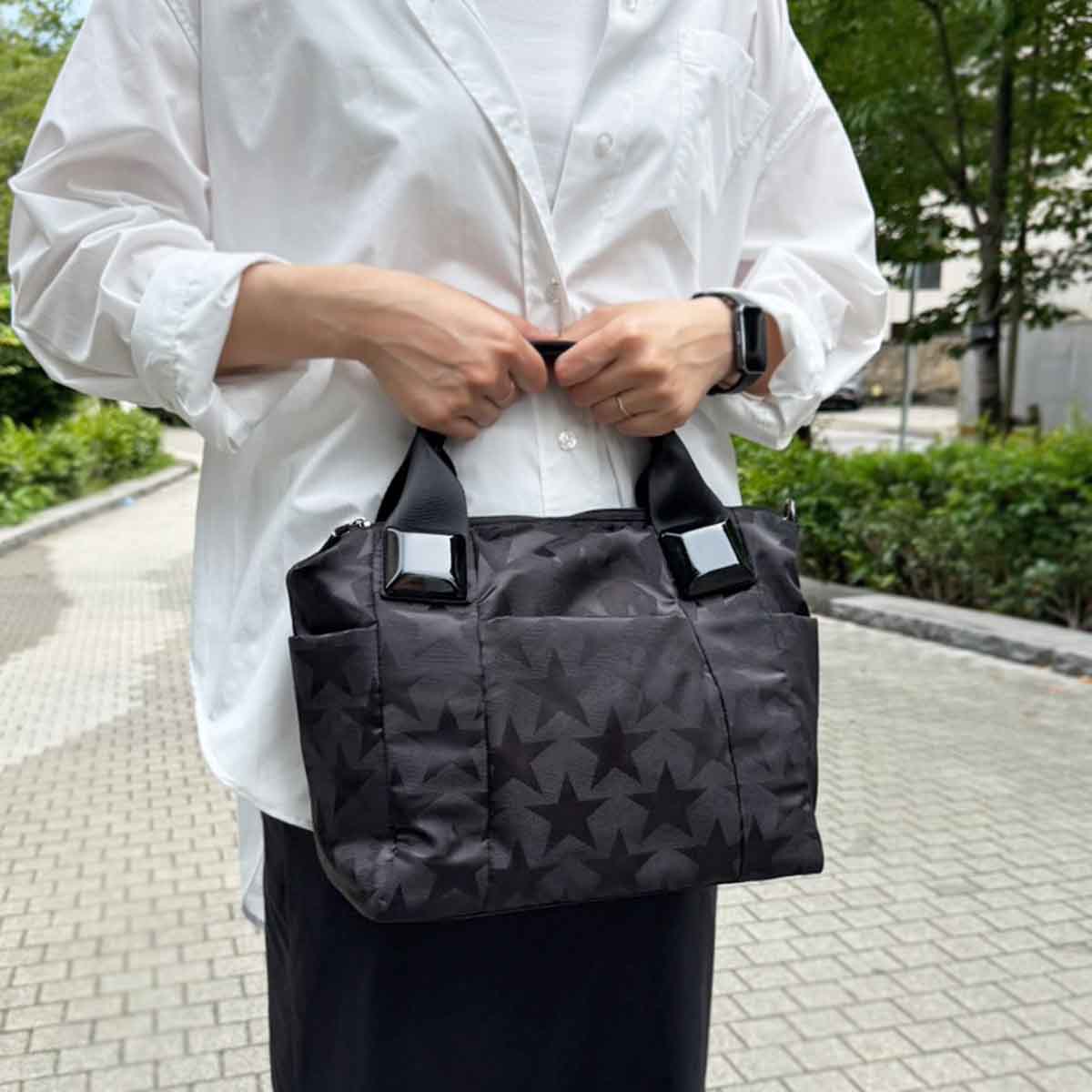 モデロ MODELLO　軽量ナイロン 2WAY マルチポケットトートバッグ　DMLB116 BLACK-PR FREE