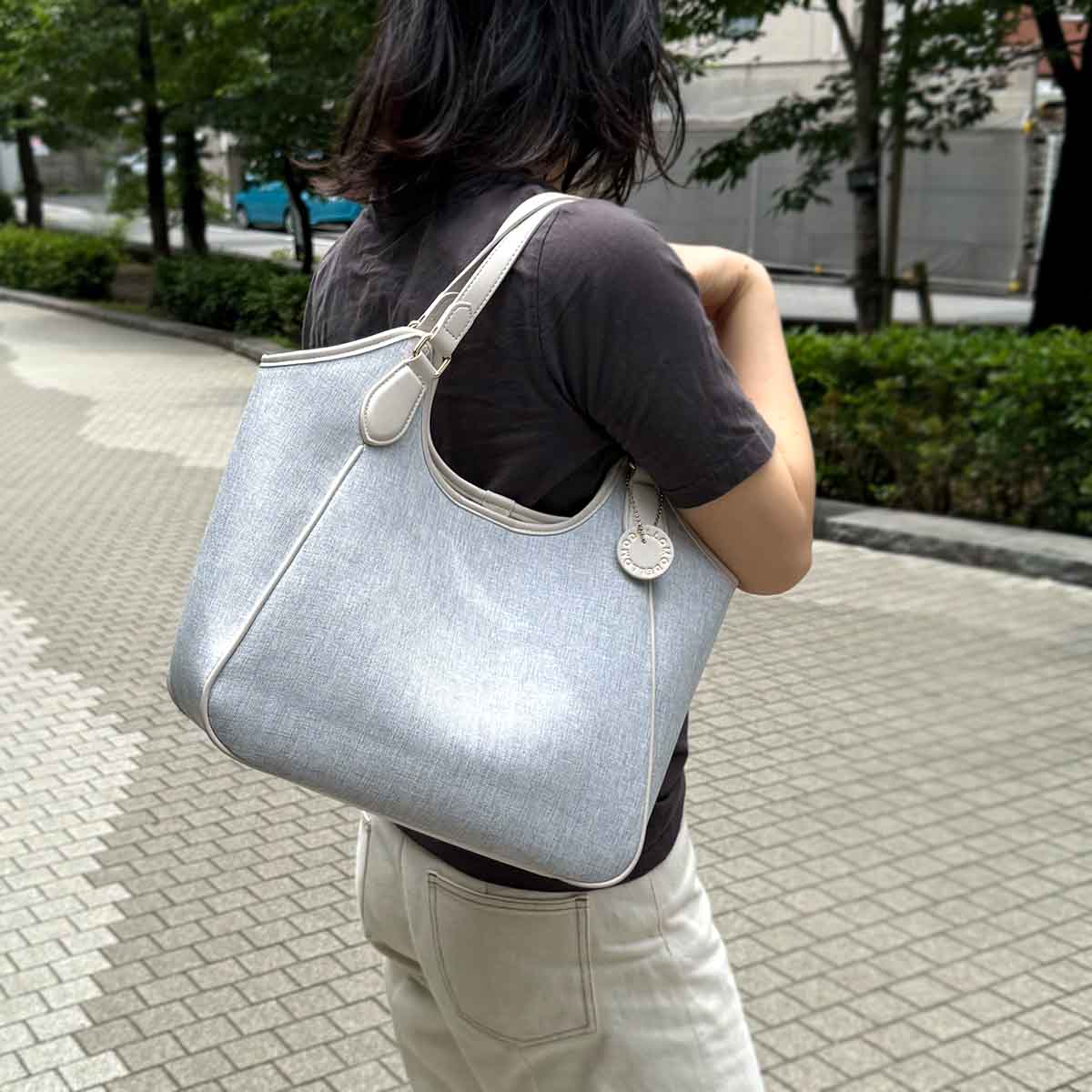 モデロ MODELLO　大人女性のためのエレガント キャンバストートバッグ　DMLB501 GRAY FREE