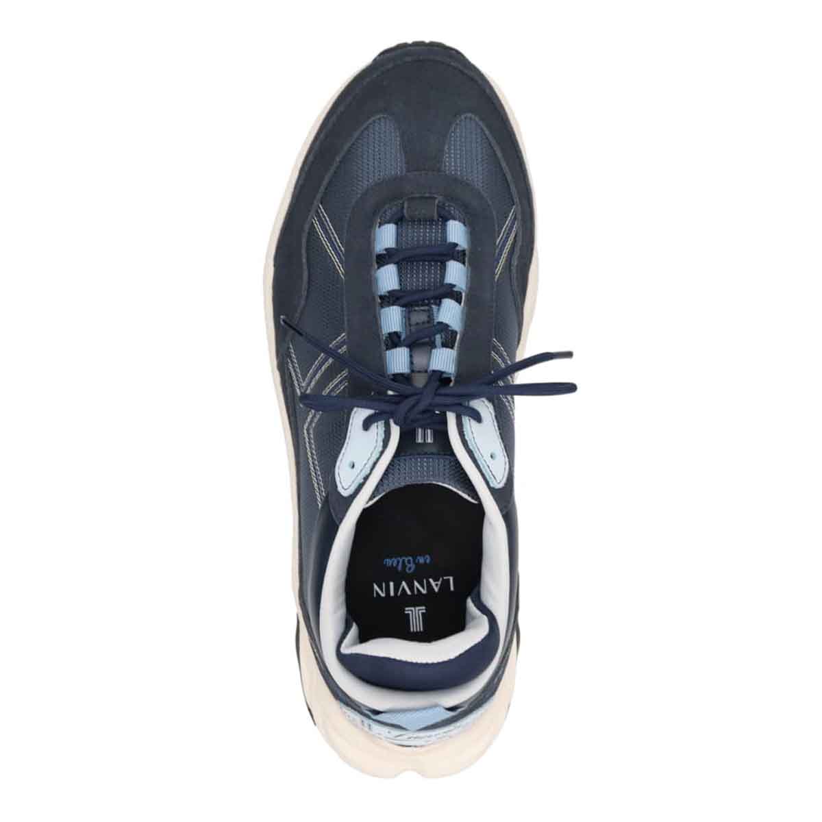 ランバンオンブルー LANVIN en Bleu 「Recovery Shiatsu Insole」搭載で指圧効果により血行をよくする。100周年記念モデルのアーバンエッジスニーカー EB3035XR NAVY 25.0