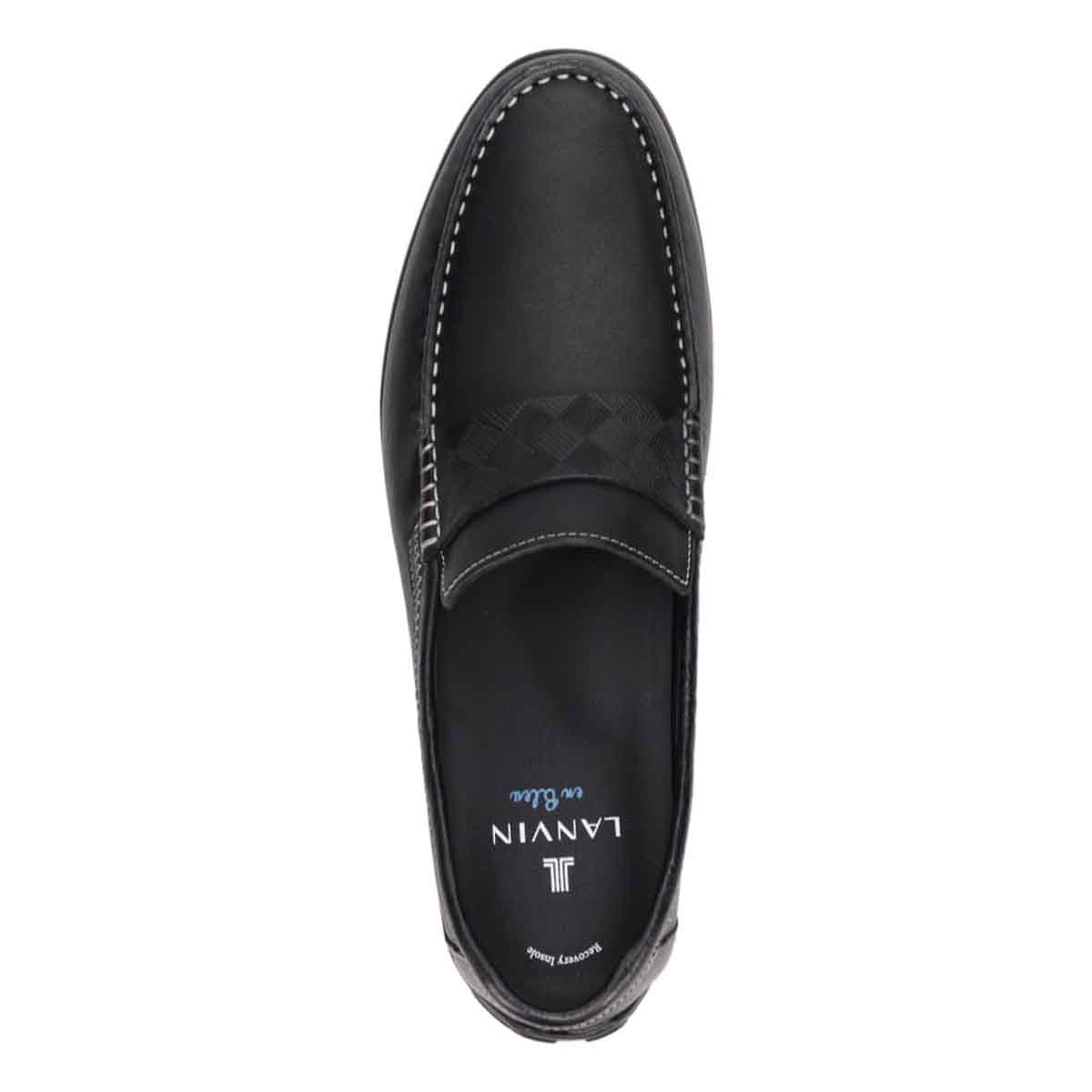 ランバンオンブルー LANVIN en Bleu 「Recovery Shiatsu Insole」搭載で指圧効果により血行をよくする。レザーカジュアルローファー　EB5000XR BLACK 25.0