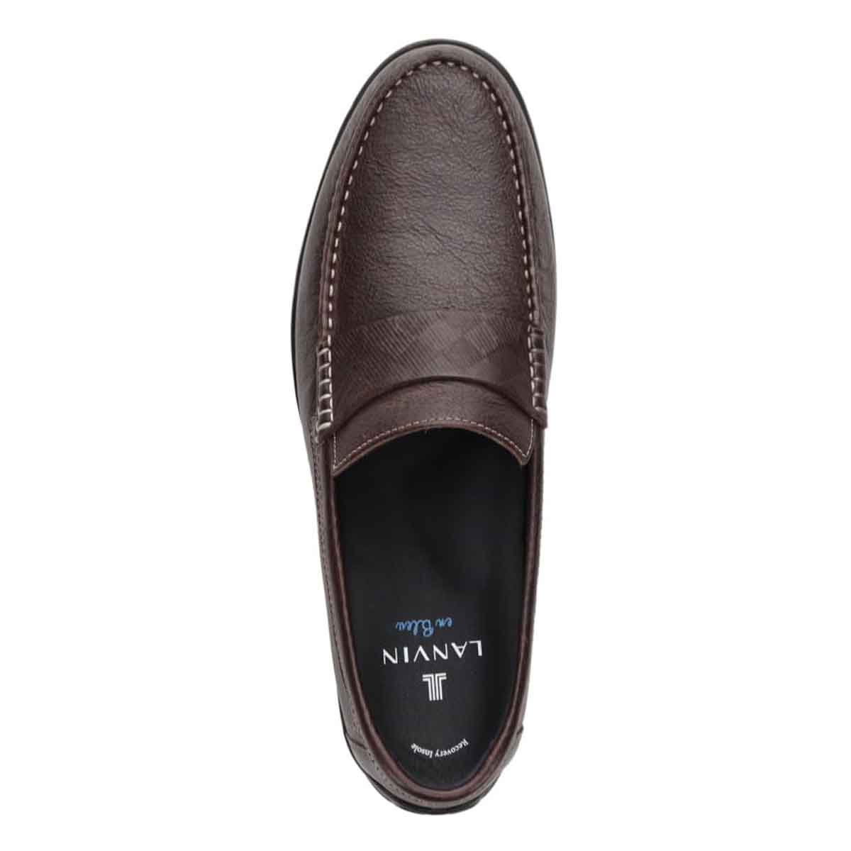 ランバンオンブルー LANVIN en Bleu 「Recovery Shiatsu Insole」搭載で指圧効果により血行をよくする。レザーカジュアルローファー　EB5000XR D-BROWN 25.0