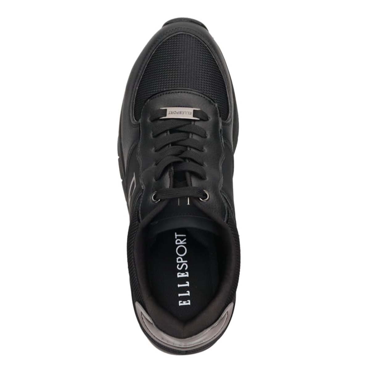 【BLACK LABEL】エル スポーツ ELLESPORT スッと履けるクイックフィット　レイン仕様  ニットレースアップスニーカー　ESP12595 BLACK 23.0