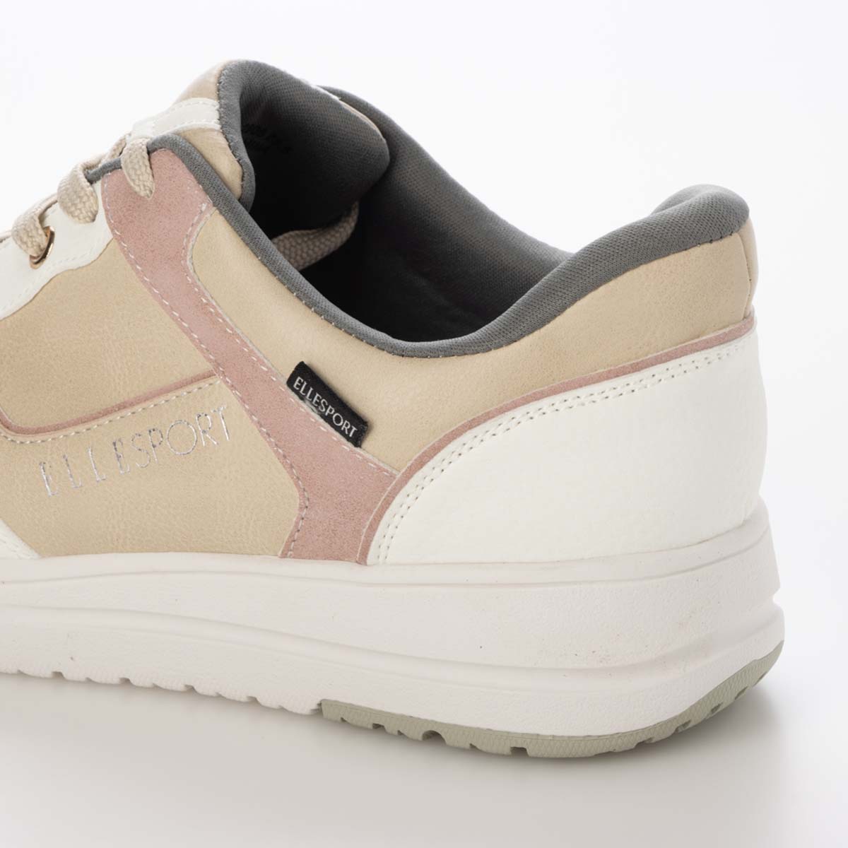 【4cm4時間防水設計】エル スポーツ ELLESPORT　厚底クイックフィットスニーカー     ESP12606 BEIGE/PINK 23