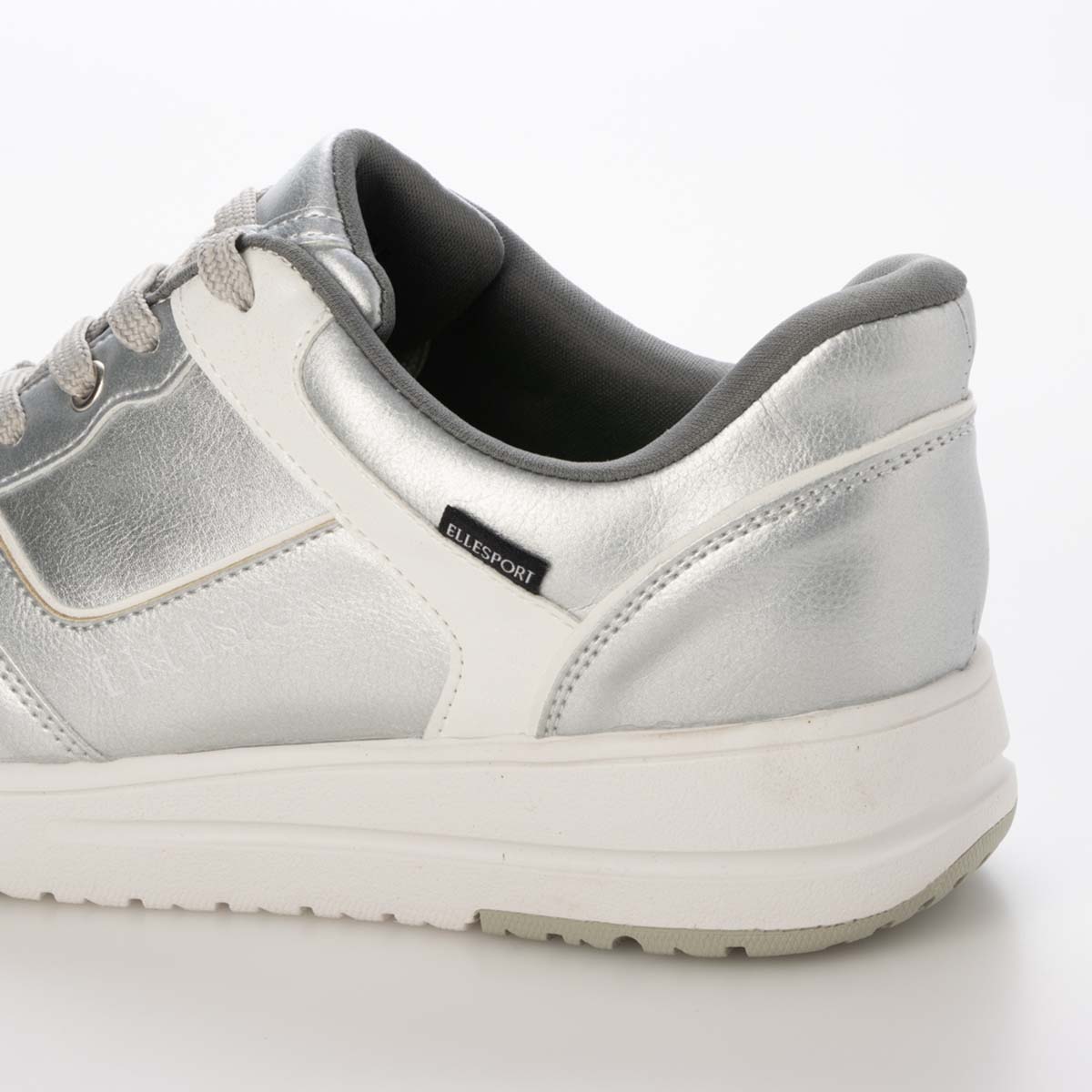 【4cm4時間防水設計】エル スポーツ ELLESPORT　厚底クイックフィットスニーカー     ESP12606 SILVER 23