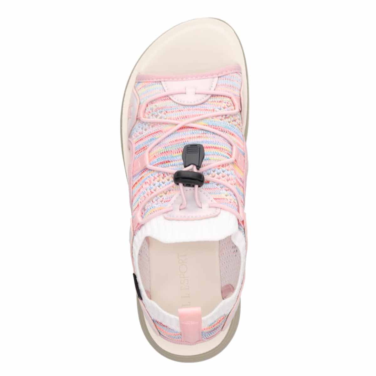 エル スポーツ ELLESPORT 　レースアップニット厚底スポーツサンダル　ESP12608 PINK-MULTI M（23～23.5ｃｍ）